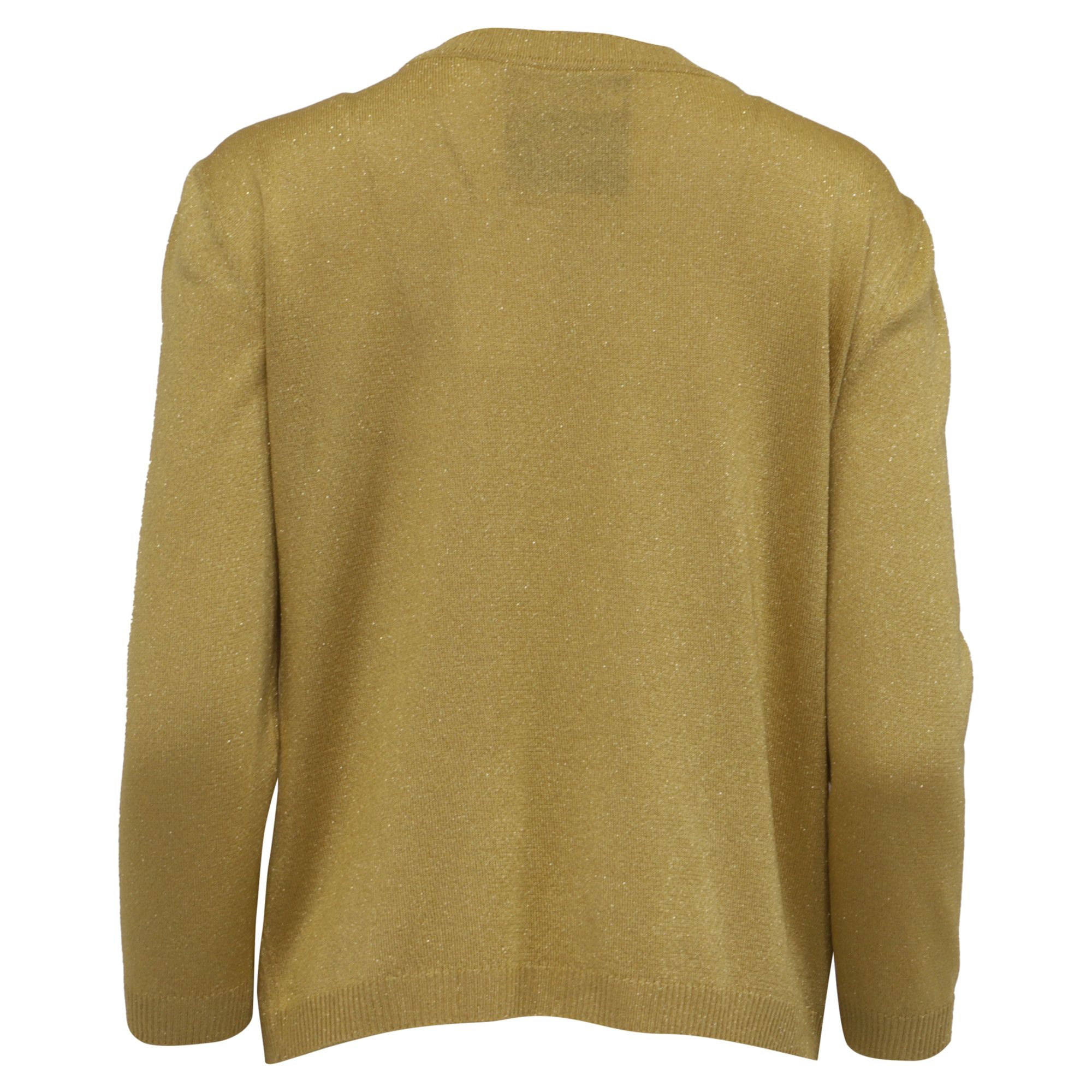 Moschino Moschino Couture Buttoned Cardigan in Metallic Gold Acetate Size XS / US 0-2 / IT 36-38 - 3 Thumbnail