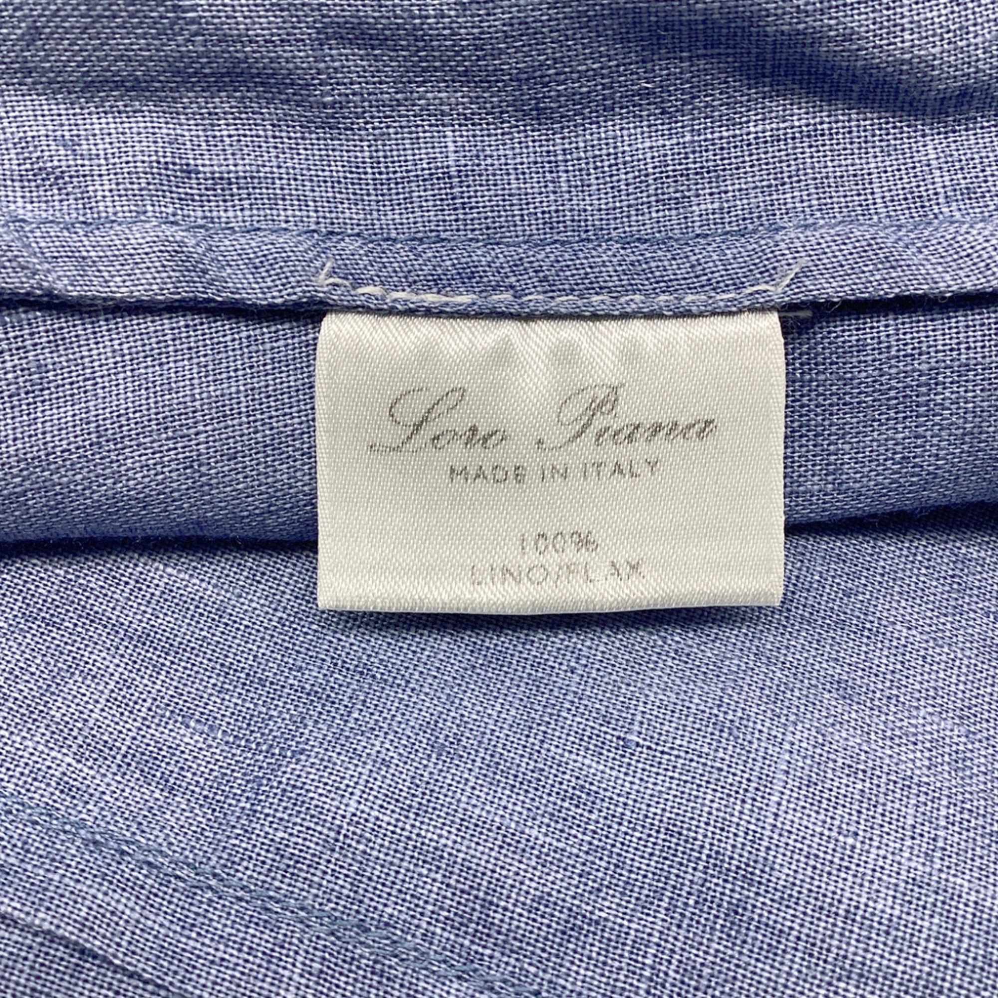 Loro Piana Loro Piana Sleeveless Button Up Blouse in Light Blue Linen Size M / US 6-8 / IT 42-44 - 6 Thumbnail