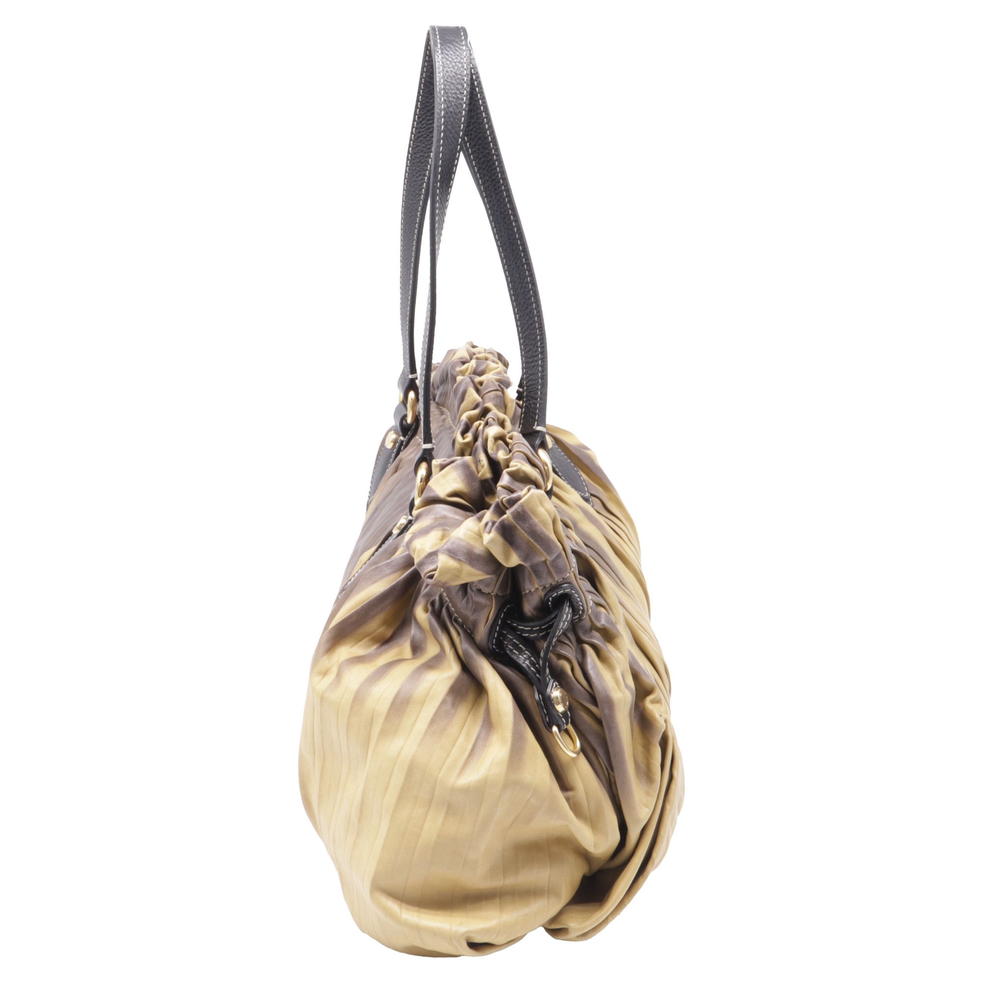 Etro Etro Pleated Ombre Shoulder Bag in Beige and Brown Leather Size ONE SIZE - 3 Thumbnail