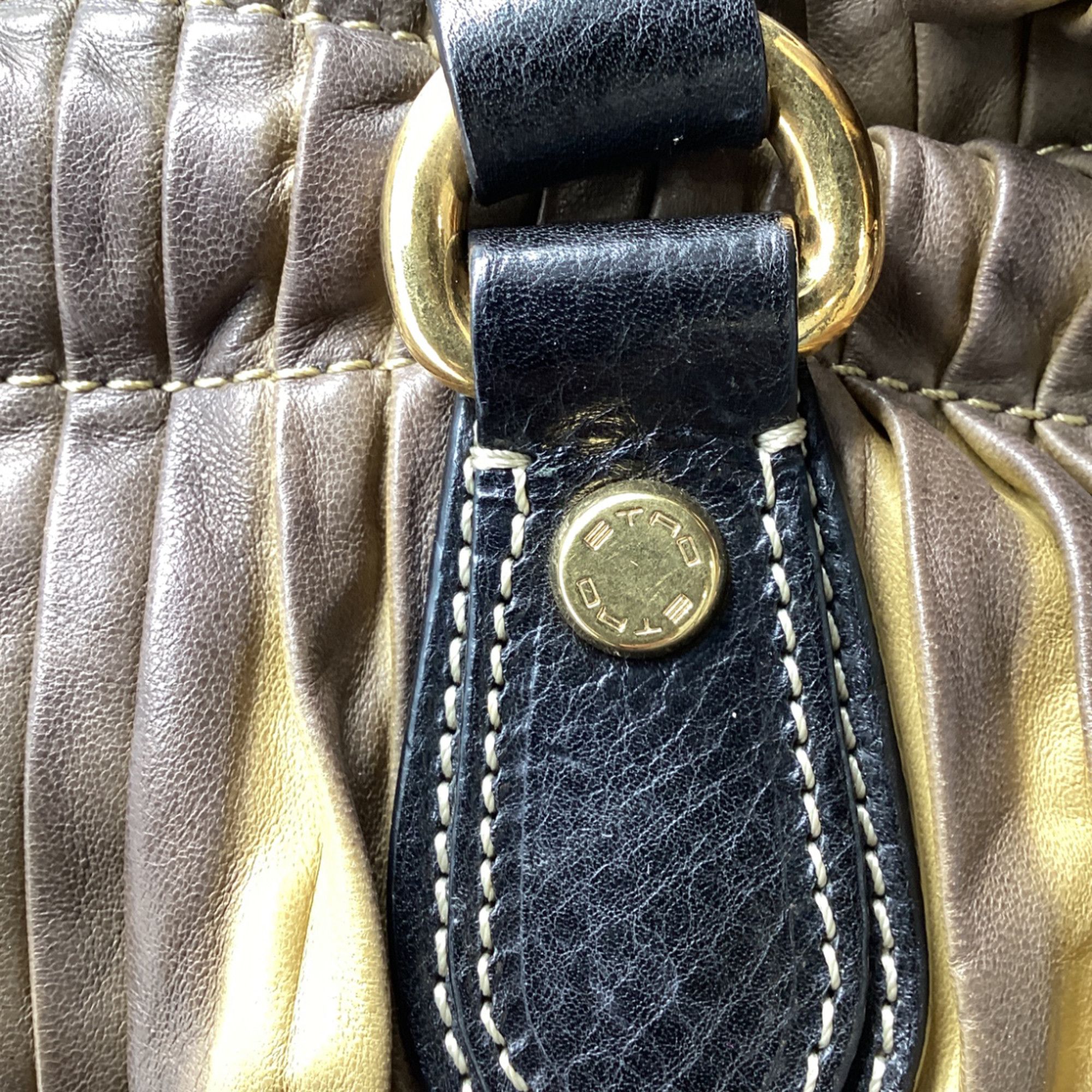 Etro Etro Pleated Ombre Shoulder Bag in Beige and Brown Leather Size ONE SIZE - 10 Thumbnail