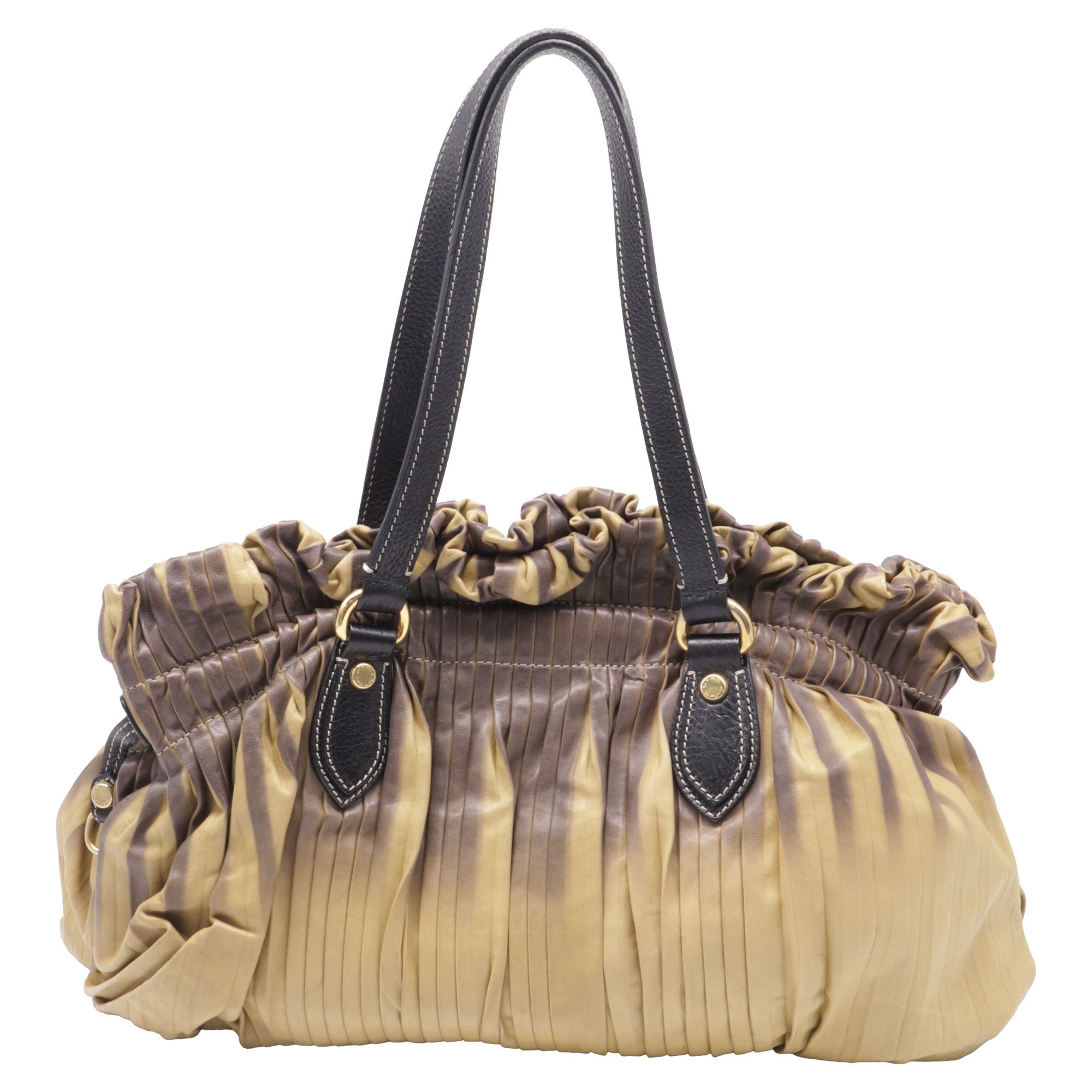Etro Etro Pleated Ombre Shoulder Bag in Beige and Brown Leather Size ONE SIZE - 4 Thumbnail