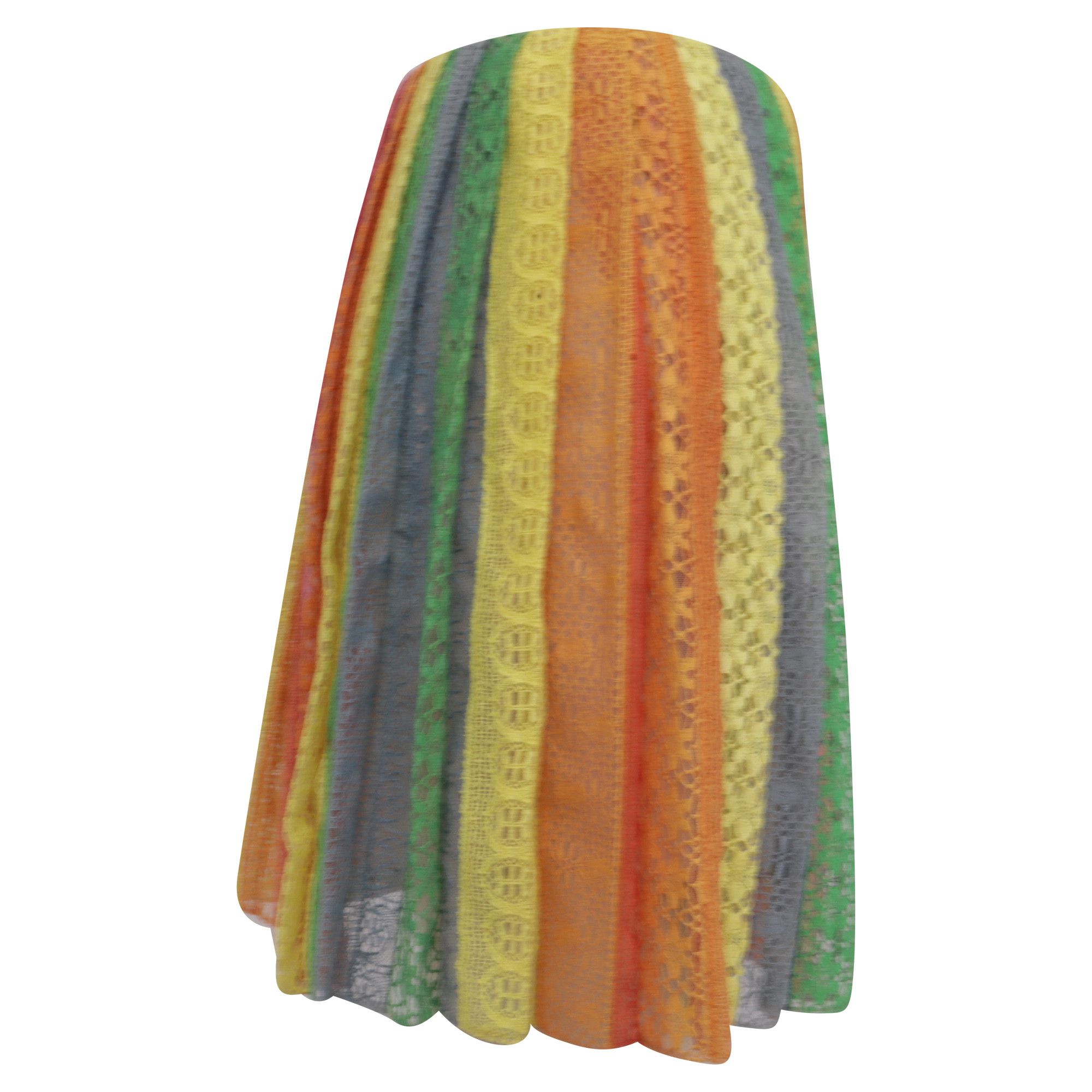 Valentino Valentino Garavani Lace Mini Skirt in Multicolor Cotton Size 25" / US 0 / IT 36 - 2 Thumbnail