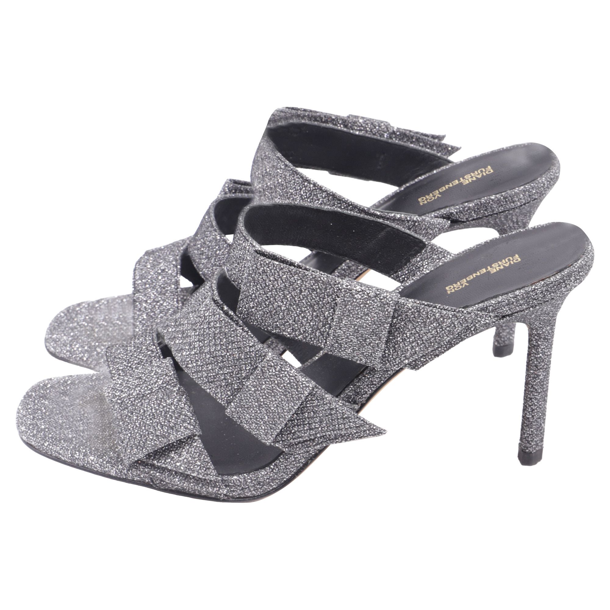Diane von Furstenberg Diane Von Furstenberg Bow Straps Heeled Mules in Metallic Si Size US 7.5 / IT 37.5 - 4 Thumbnail