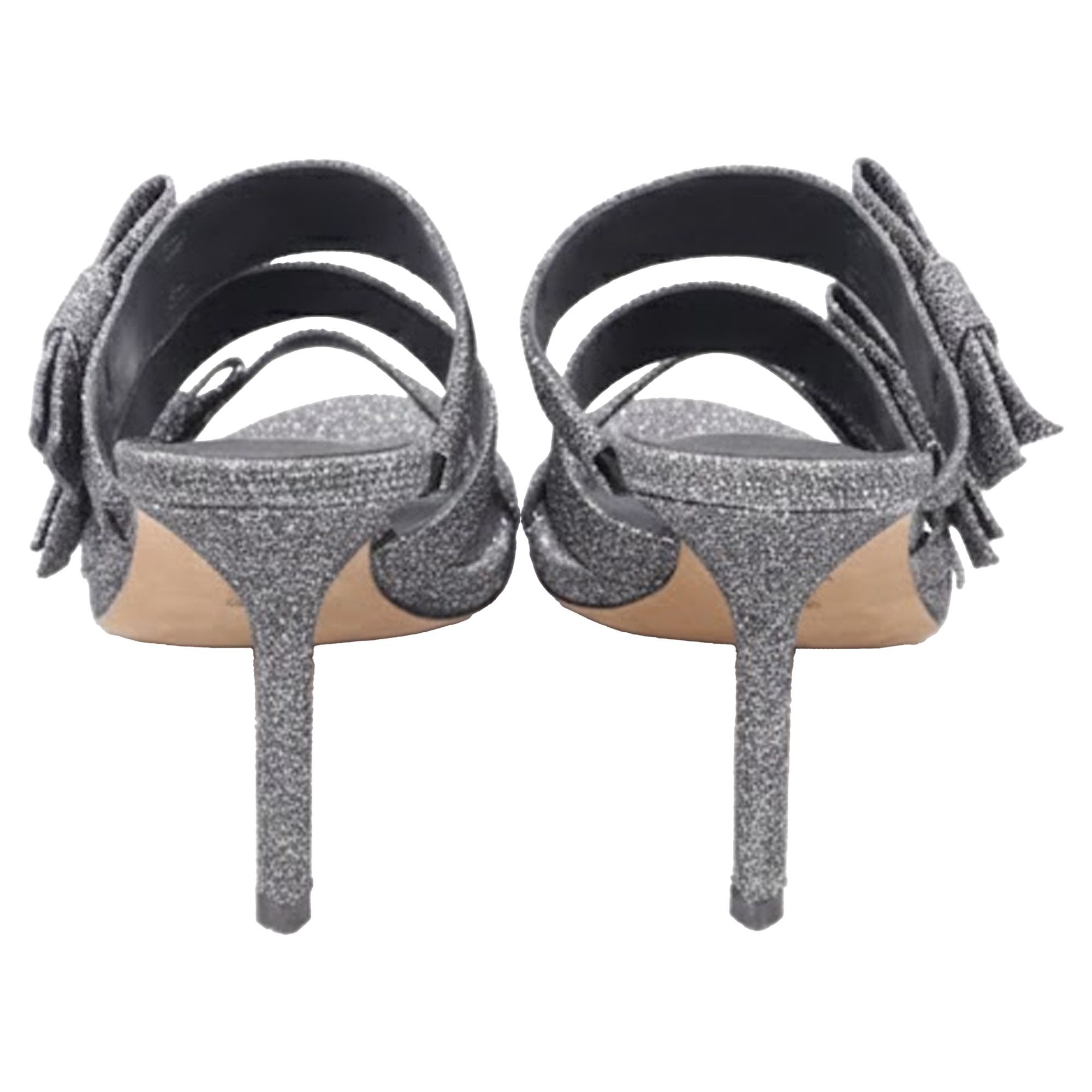 Diane von Furstenberg Diane Von Furstenberg Bow Straps Heeled Mules in Metallic Si Size US 7.5 / IT 37.5 - 5 Thumbnail