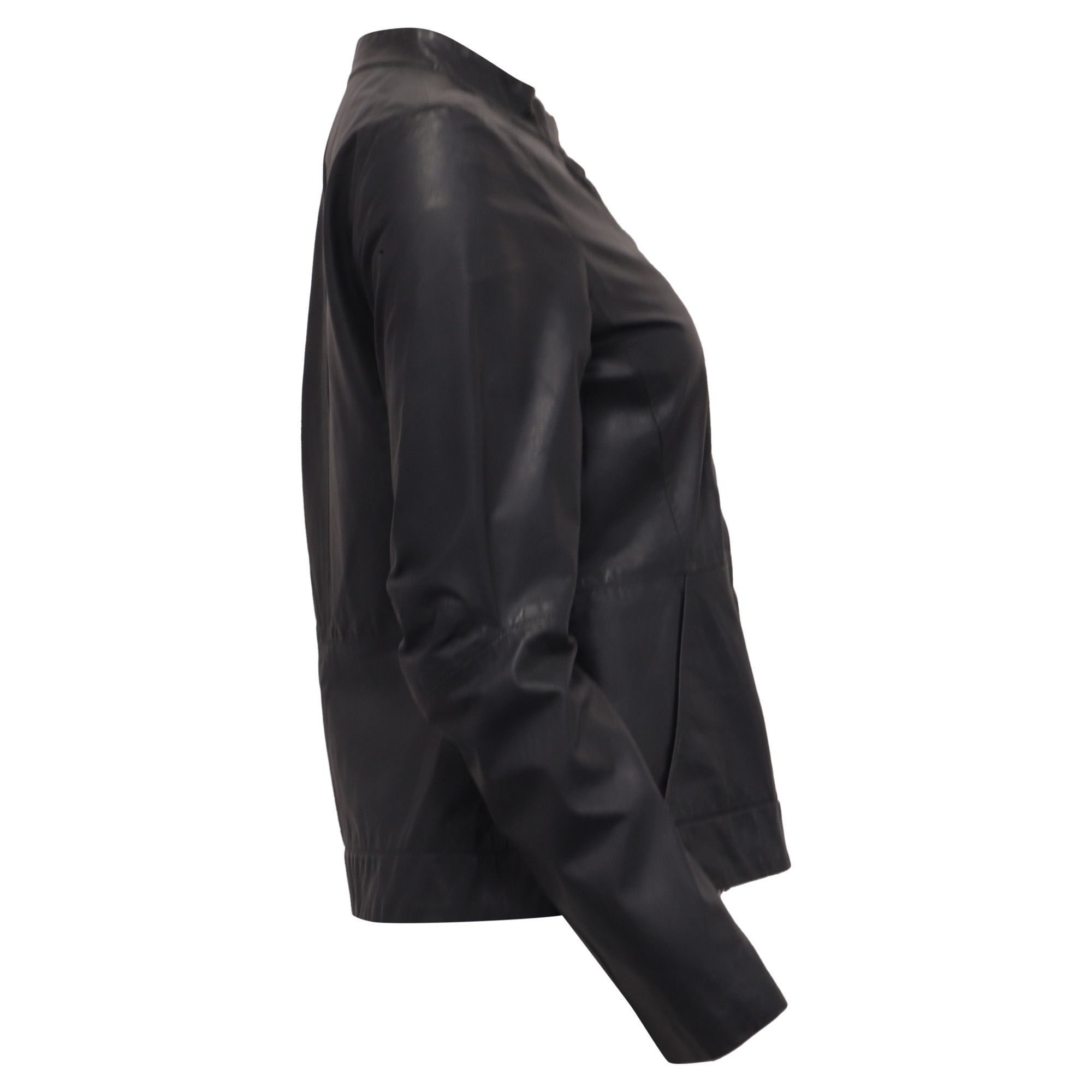 Theory Theory Hidden Zipped Biker Jacket in Grey Leather Size XXS / US 00 / IT 34 - 3 Thumbnail