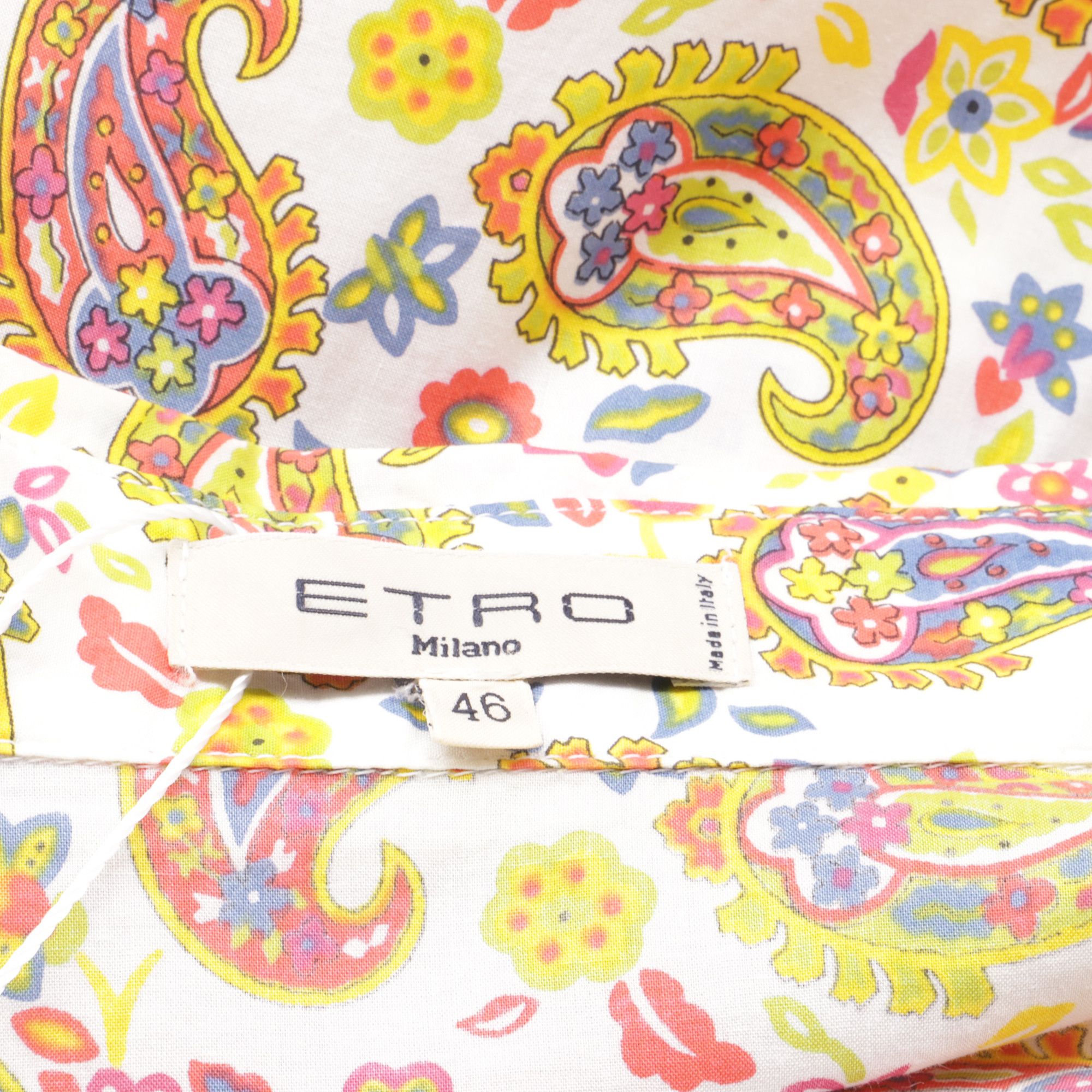 Etro Etro Paisley Print Short Sleeve Shirt in Multicolor Cotton Size XS / US 0-2 / IT 36-38 - 5 Thumbnail