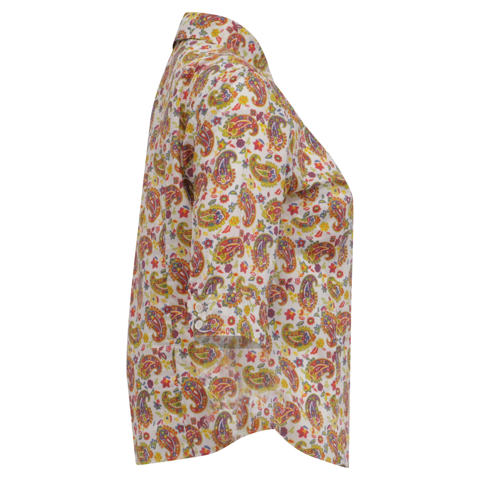 Etro Etro Paisley Print Short Sleeve Shirt in Multicolor Cotton Size XS / US 0-2 / IT 36-38 - 3 Thumbnail