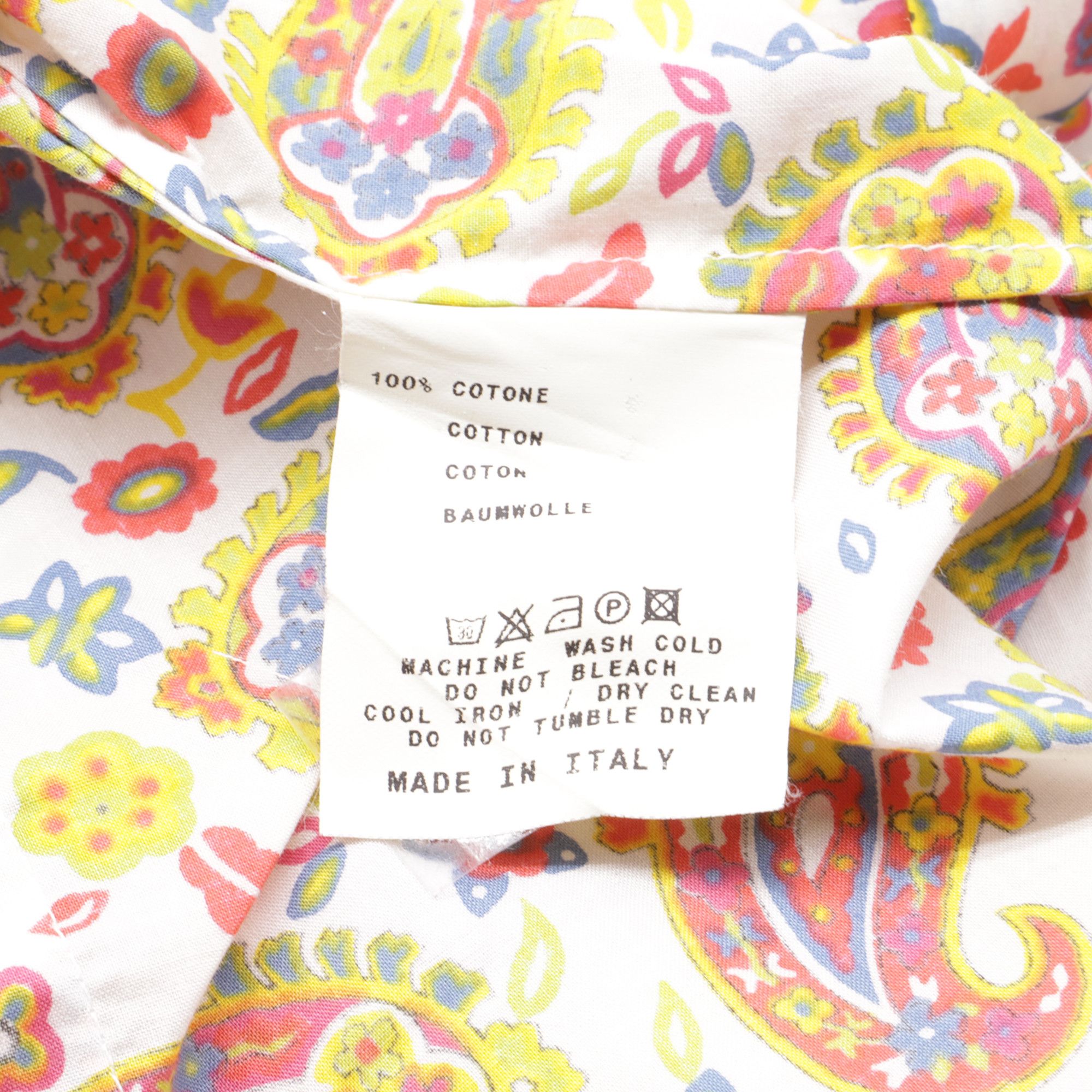 Etro Etro Paisley Print Short Sleeve Shirt in Multicolor Cotton Size XS / US 0-2 / IT 36-38 - 6 Thumbnail