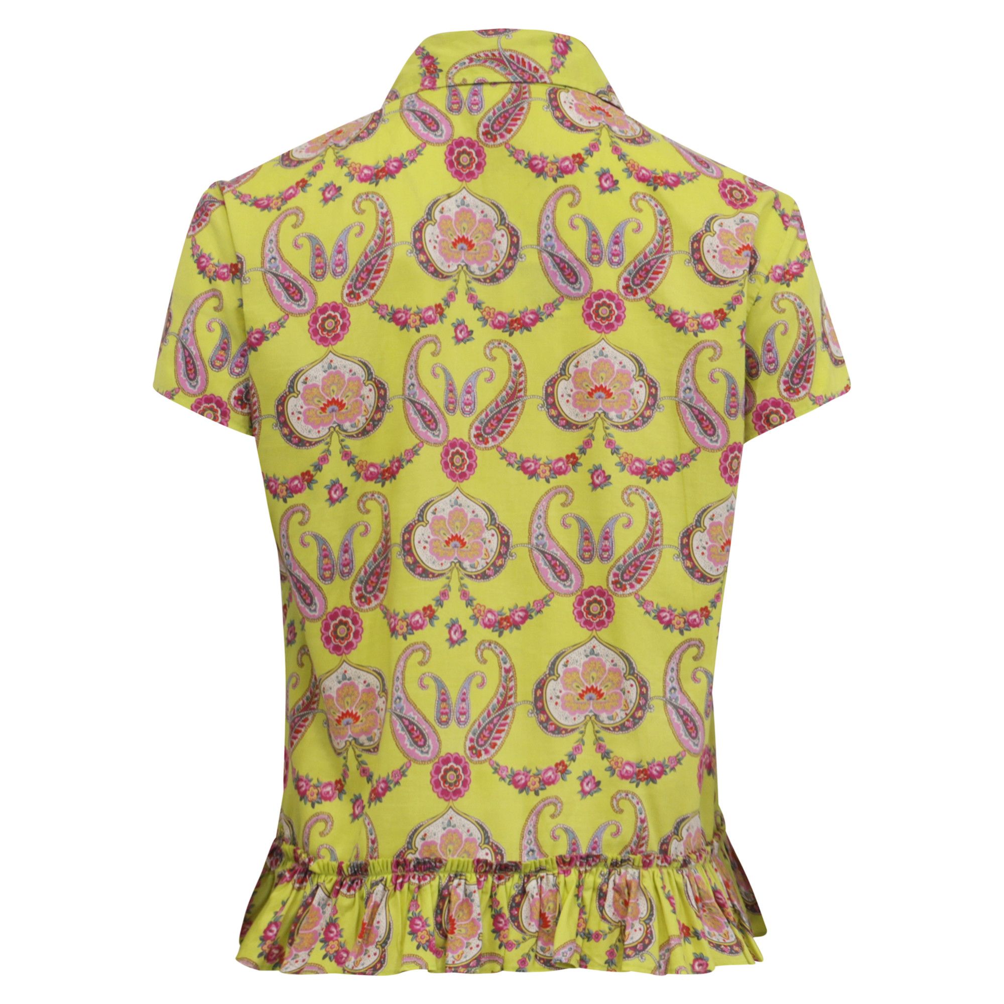 Etro Etro Printed Short Sleeve Blouse in Multicolor Cotton Size XS / US 0-2 / IT 36-38 - 4 Thumbnail