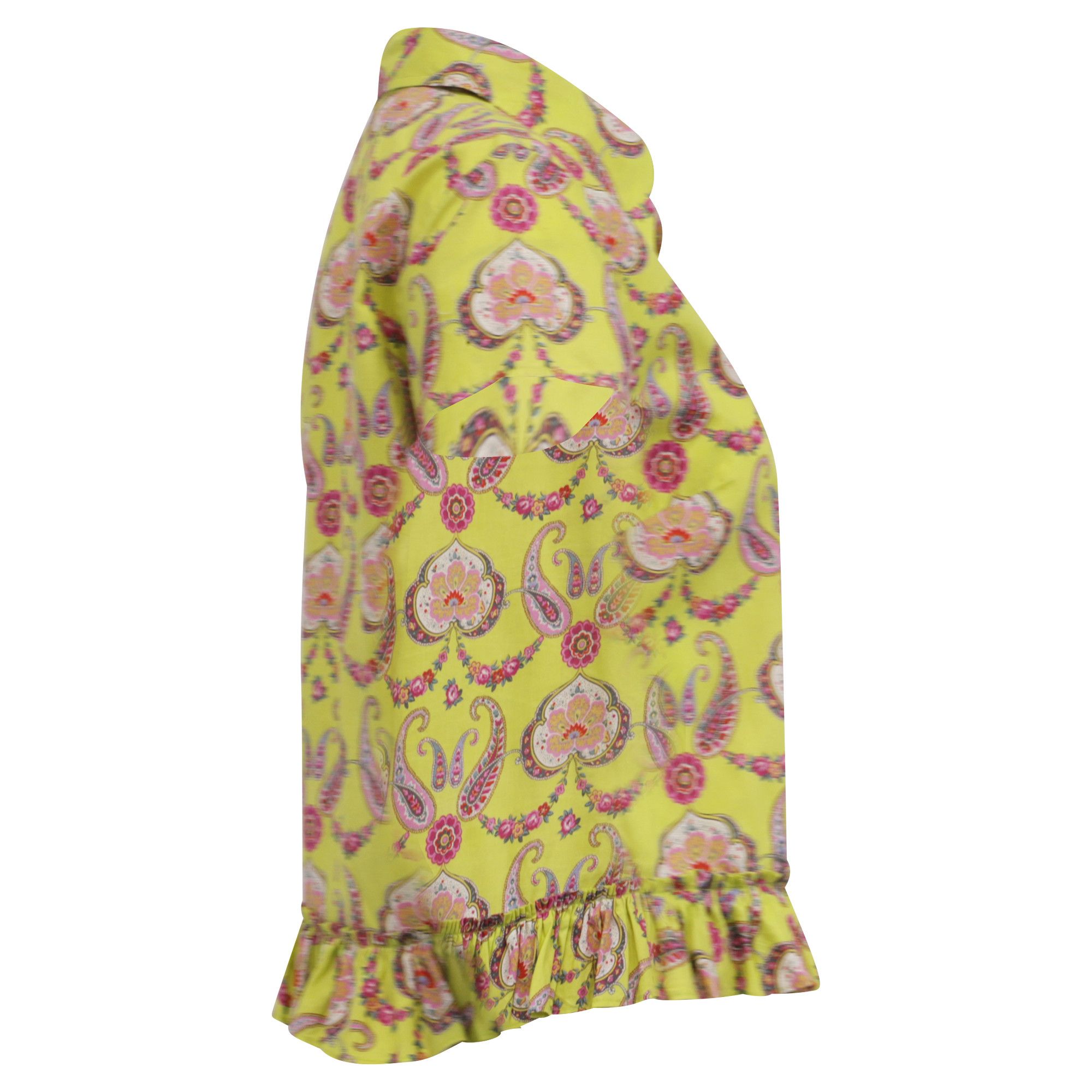 Etro Etro Printed Short Sleeve Blouse in Multicolor Cotton Size XS / US 0-2 / IT 36-38 - 3 Thumbnail