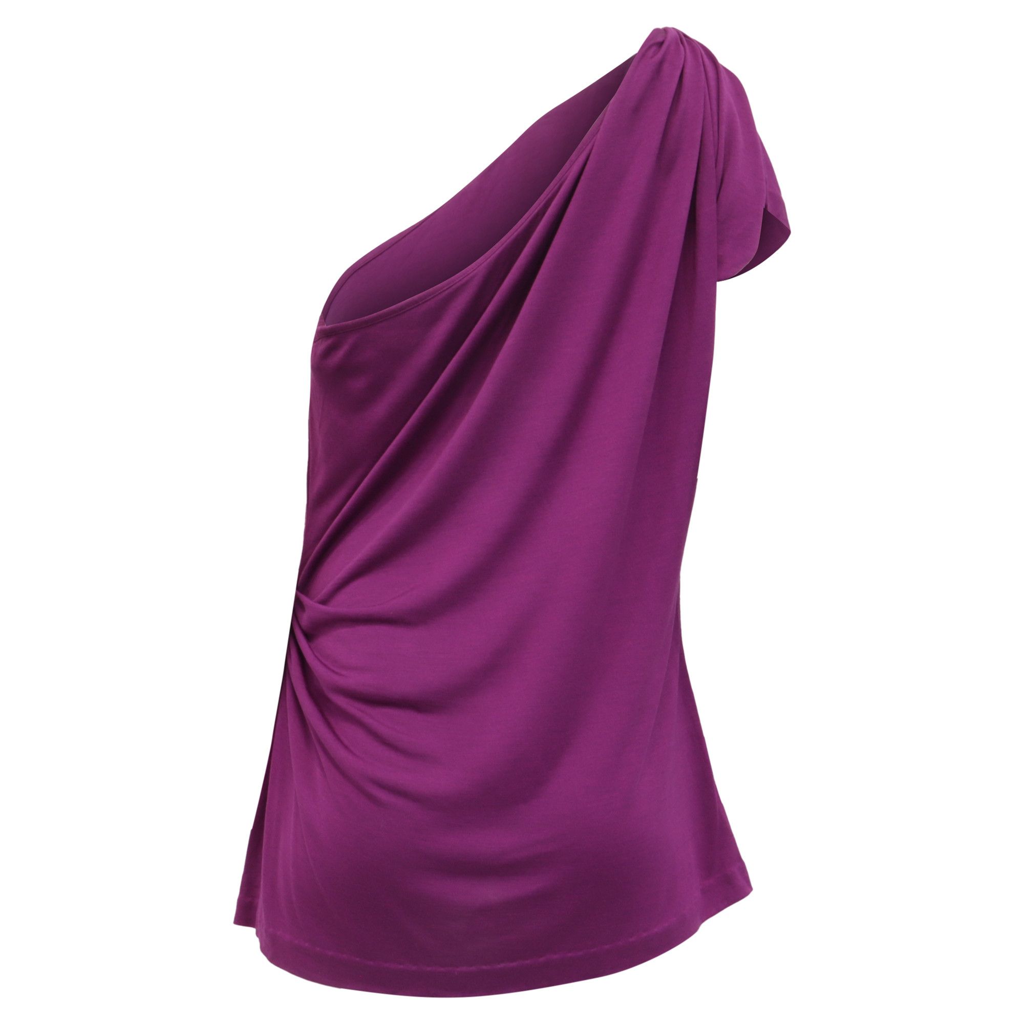 Diane von Furstenberg Diane Von Furstenberg One-Shoulder Blouse in Purple Silk Size XS / US 0-2 / IT 36-38 - 4 Thumbnail
