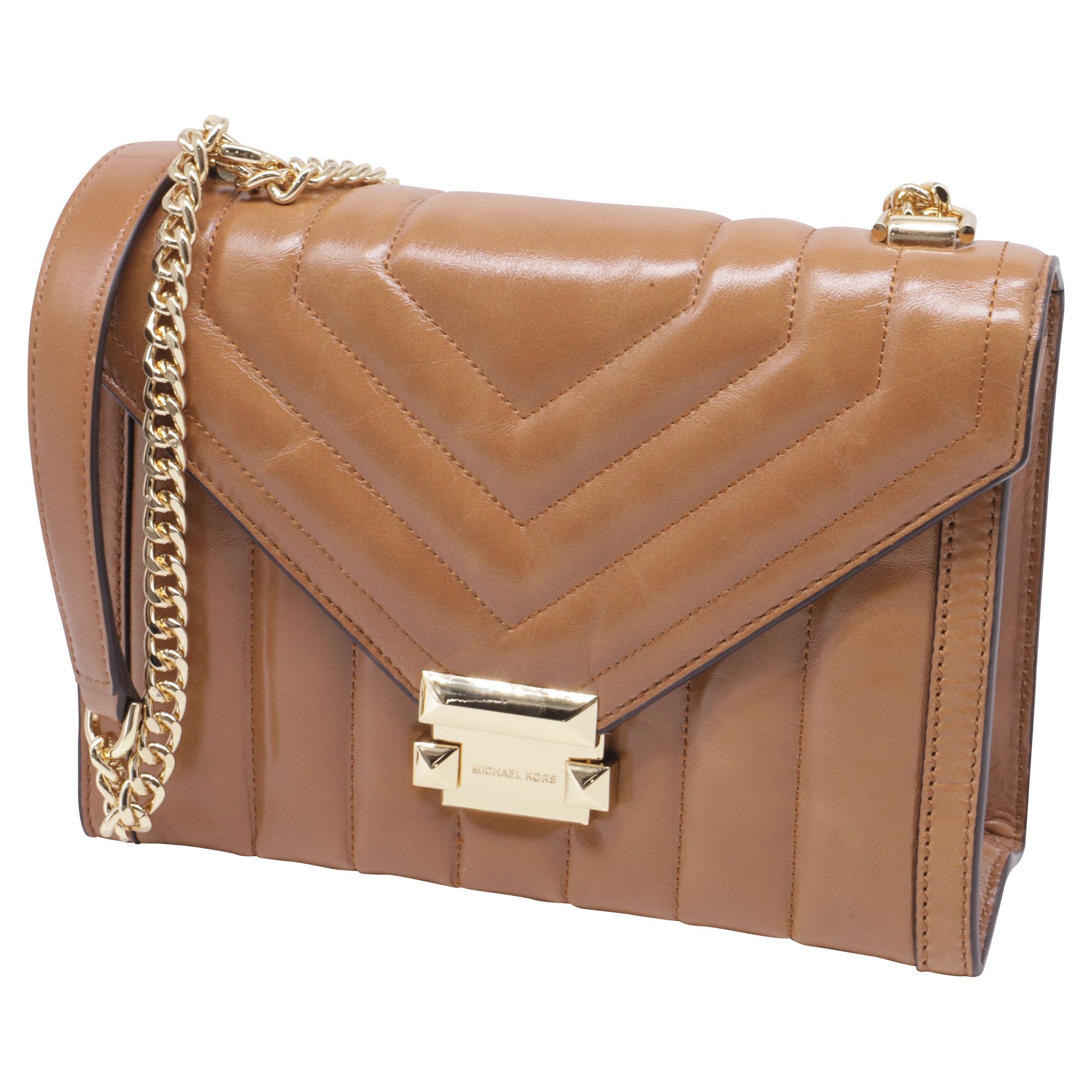 Michael Kors Michael Kors Whitney Medium Quilted Shoulder Bag in Brown Le Size ONE SIZE - 2 Thumbnail