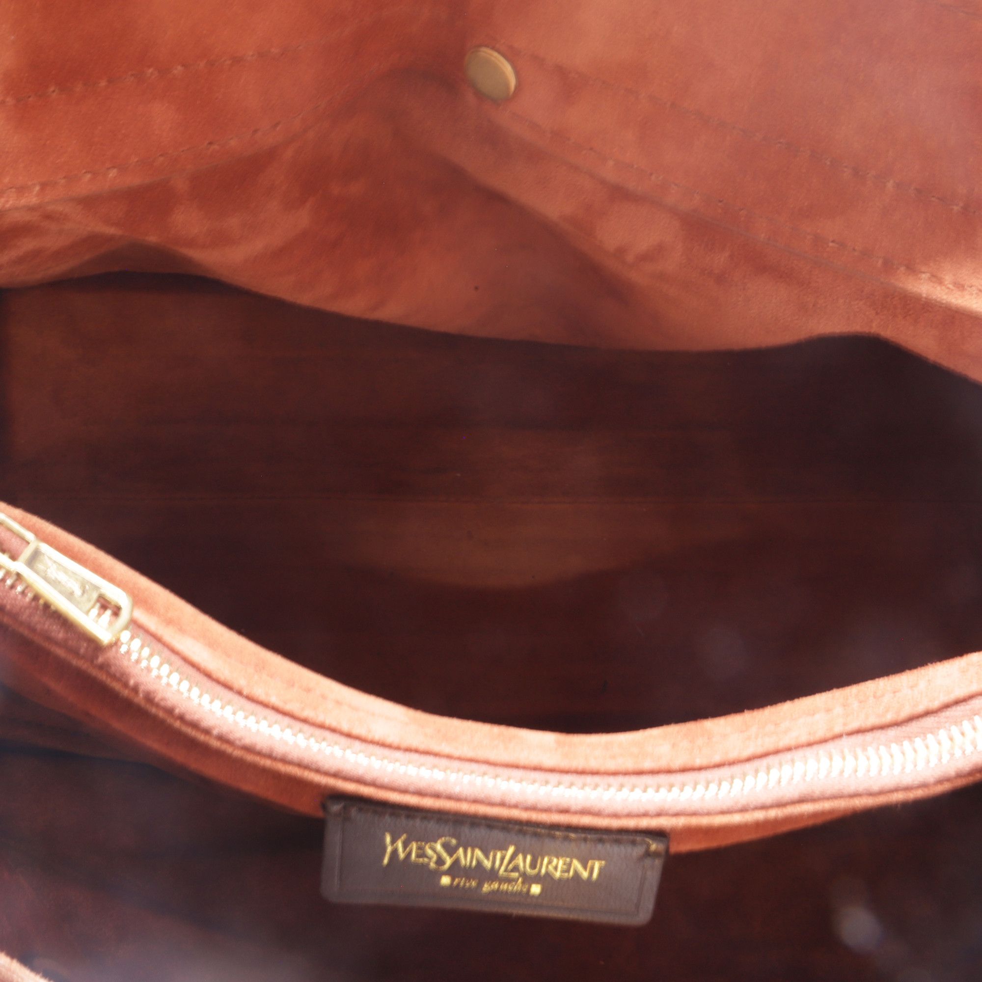 Saint Laurent Paris Saint Laurent Large Muse Two Croc-Embossed Handbag in Brown Size ONE SIZE - 9 Thumbnail