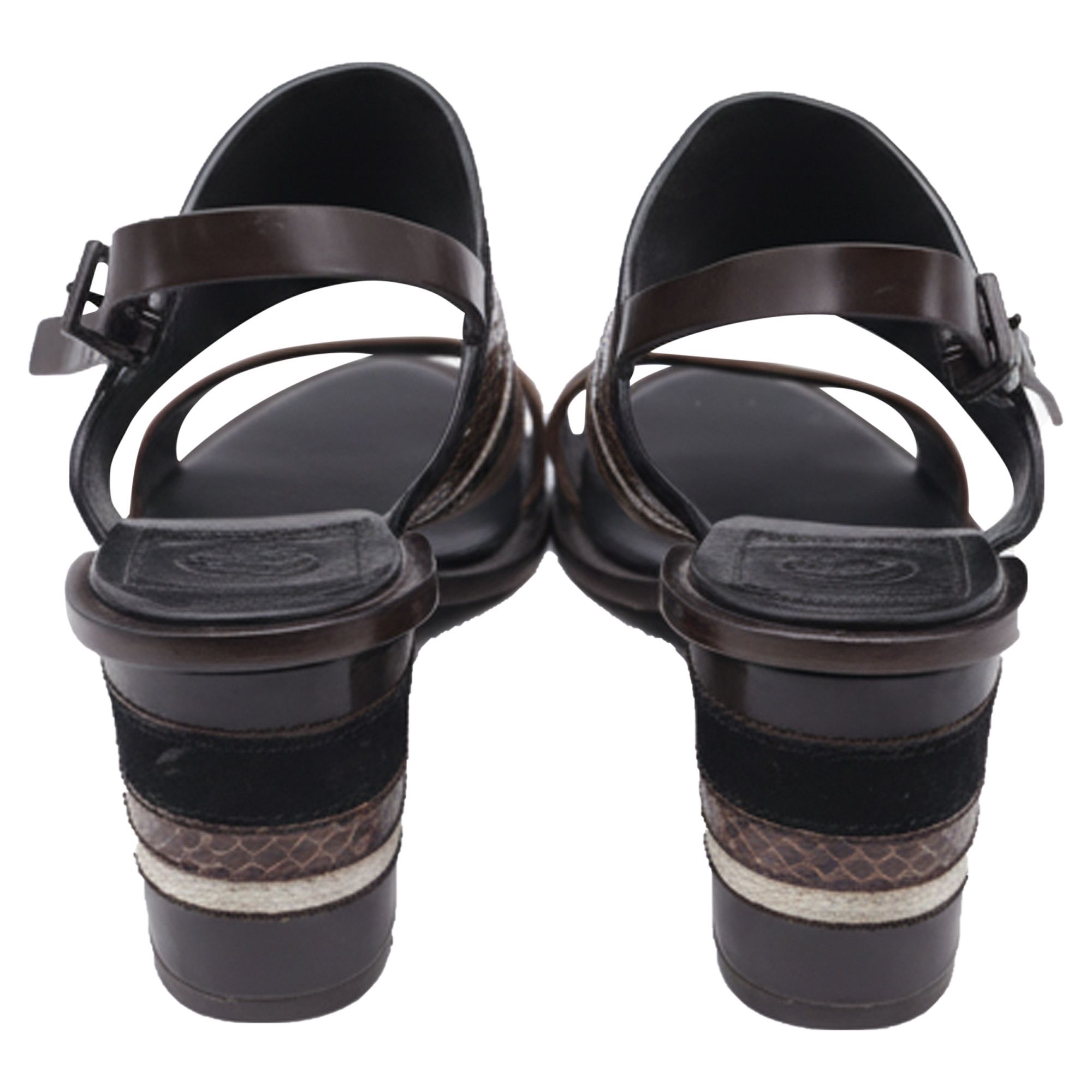 Tory Burch Tory Burch Edina 100 Sandals in Brown Leather Size US 11 / IT 41 - 5 Thumbnail