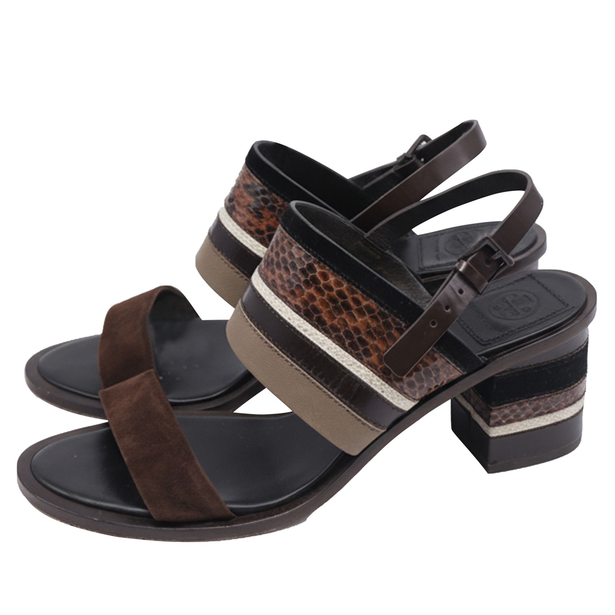 Tory Burch Tory Burch Edina 100 Sandals in Brown Leather Size US 11 / IT 41 - 4 Thumbnail