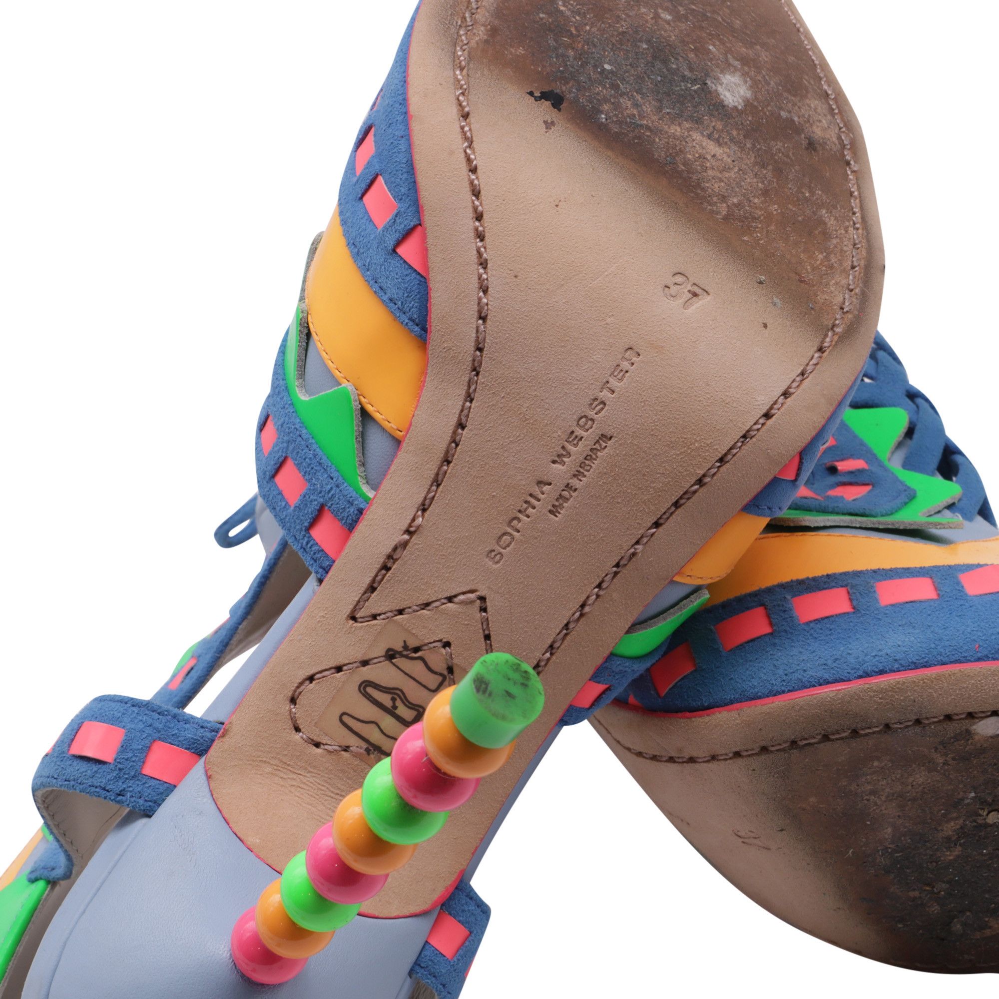 Sophia Webster Sophia Webster Beaded Laced Sandal Heels in Multicolor Leath Size US 8 / IT 38 - 10 Thumbnail