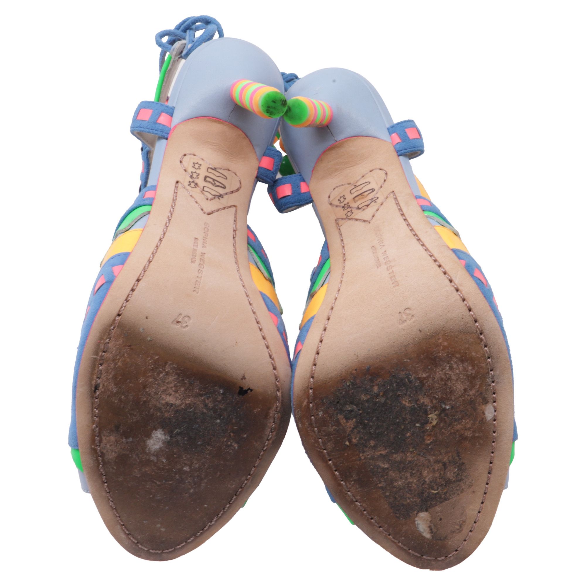 Sophia Webster Sophia Webster Beaded Laced Sandal Heels in Multicolor Leath Size US 8 / IT 38 - 9 Thumbnail
