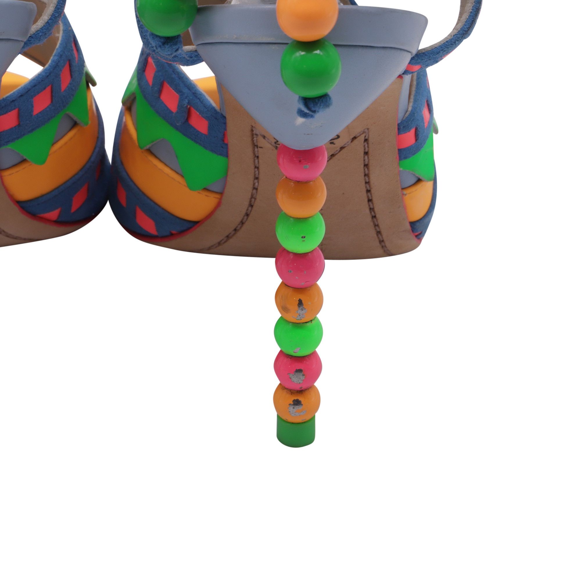 Sophia Webster Sophia Webster Beaded Laced Sandal Heels in Multicolor Leath Size US 8 / IT 38 - 6 Thumbnail