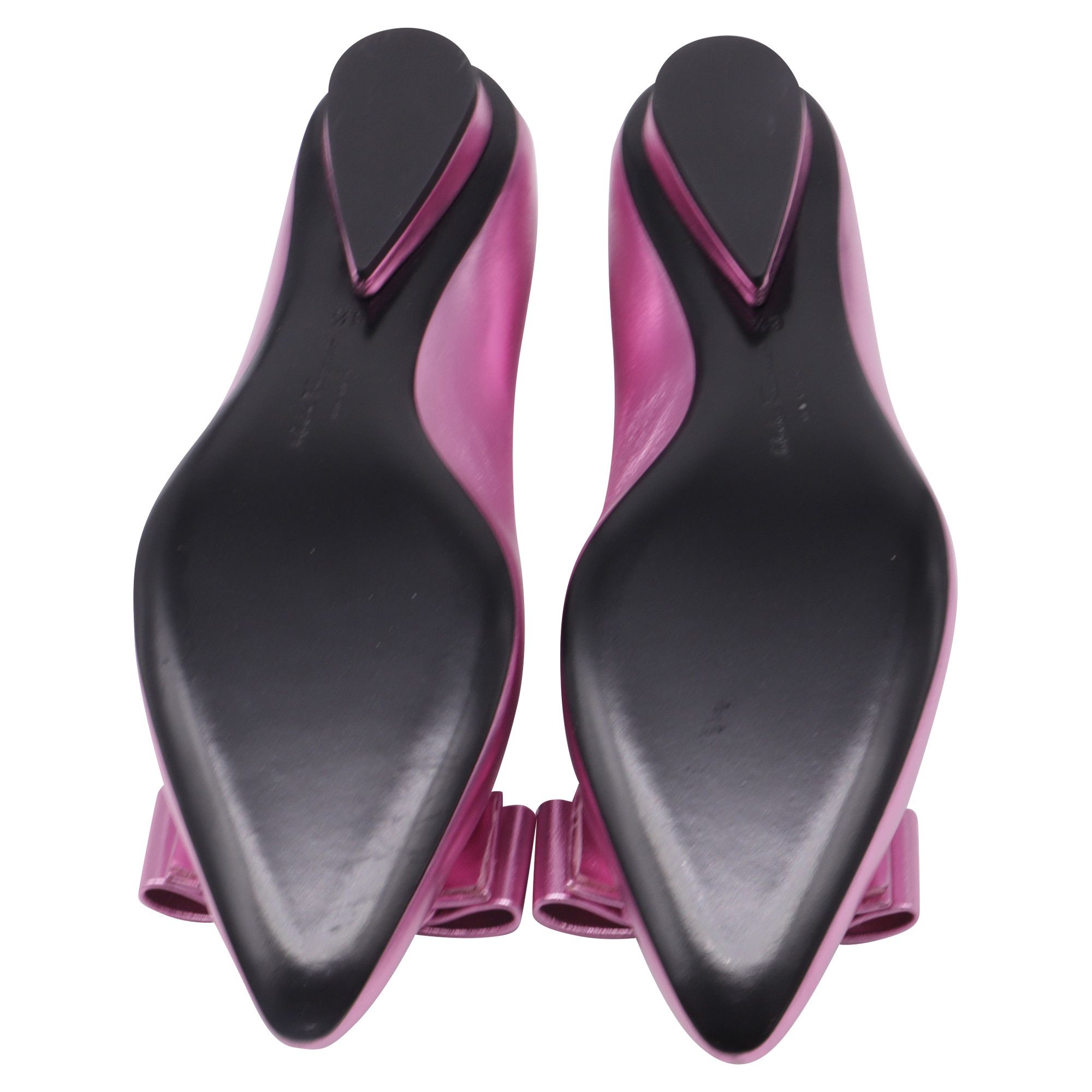 Salvatore Ferragamo Salvatore Ferragamo Viva Bow-Detailed Ballet Flats in Metall Size US 7.5 / IT 37.5 - 7 Thumbnail