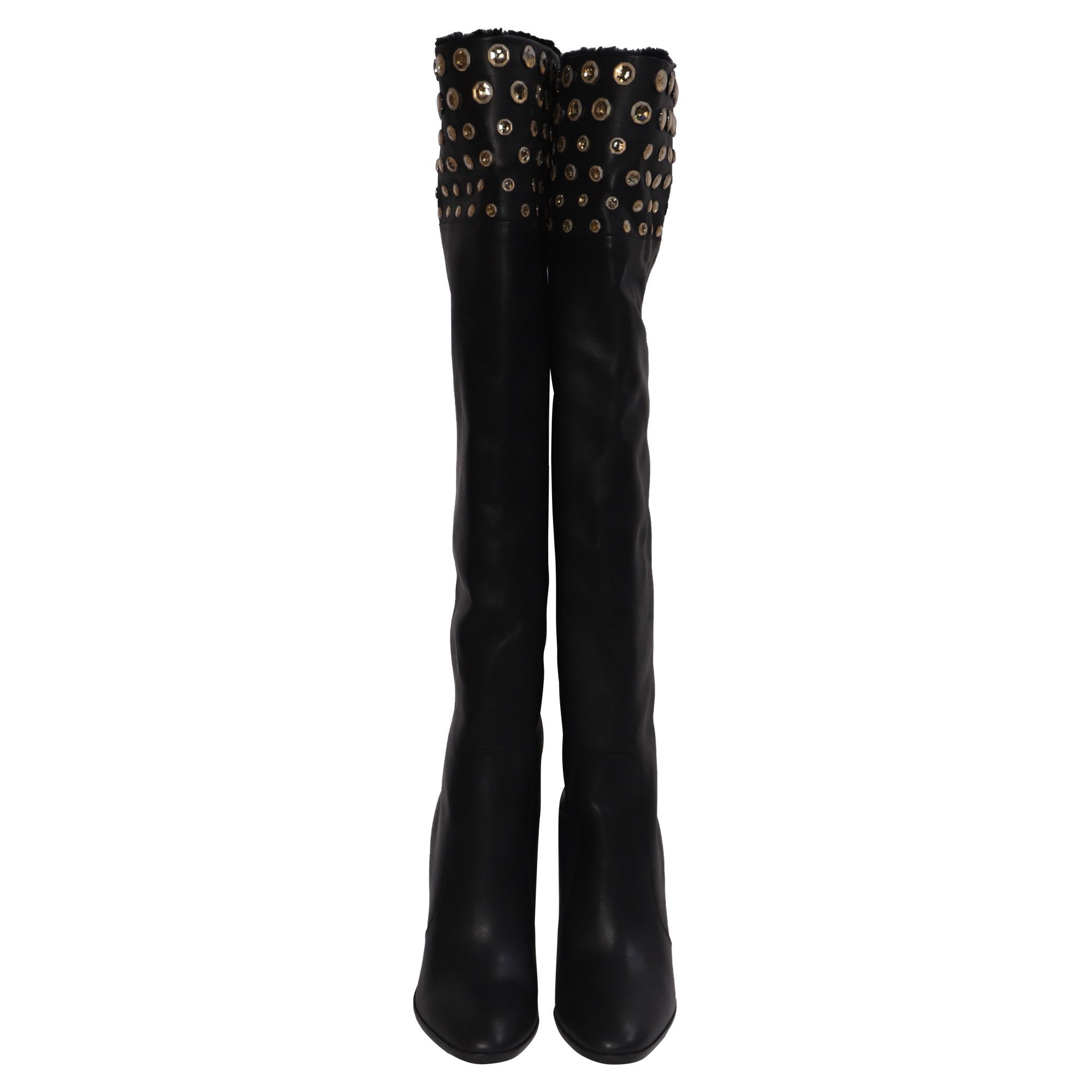 Rene Caovilla Rene Caovilla Over-the-Knee Boots in Black Leather Size US 10 / IT 40 - 2 Thumbnail