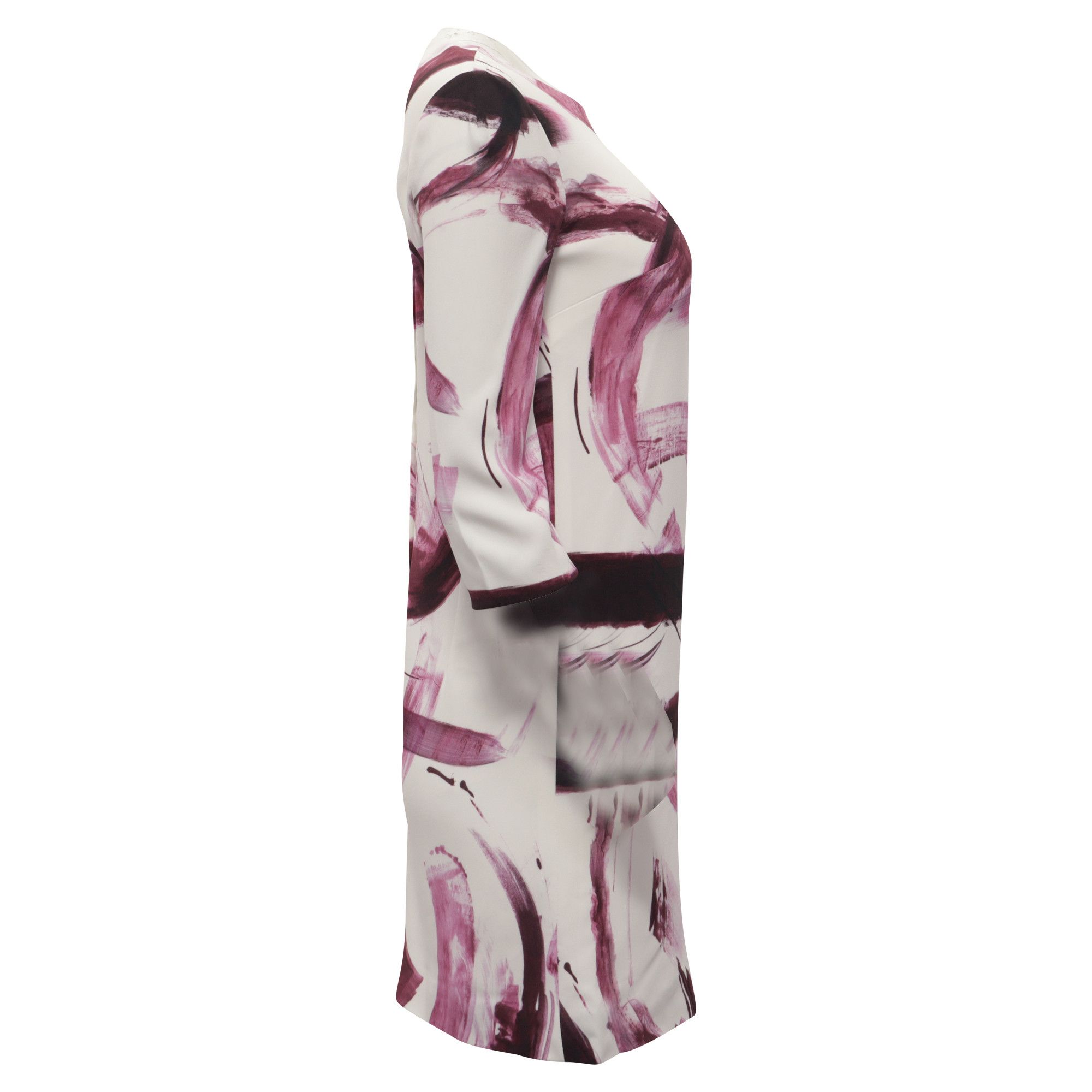 Dolce & Gabbana Dolce & Gabbana Brush Stroke Printed Mini Dress in Burgundy Size XS / US 0-2 / IT 36-38 - 3 Thumbnail
