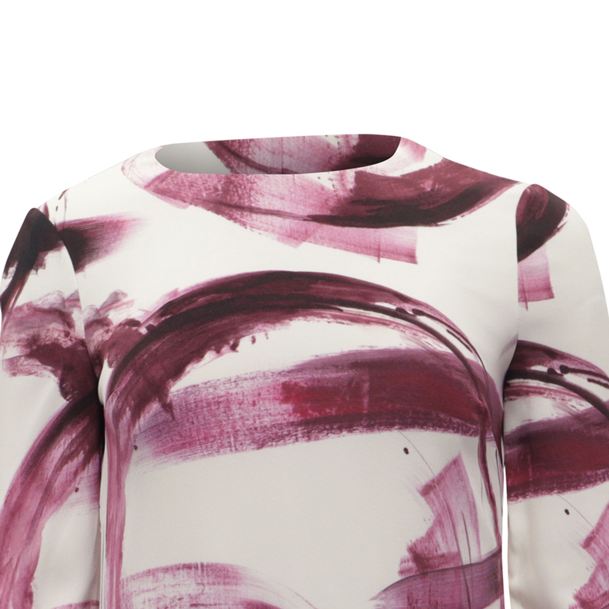 Dolce & Gabbana Dolce & Gabbana Brush Stroke Printed Mini Dress in Burgundy Size XS / US 0-2 / IT 36-38 - 2 Thumbnail