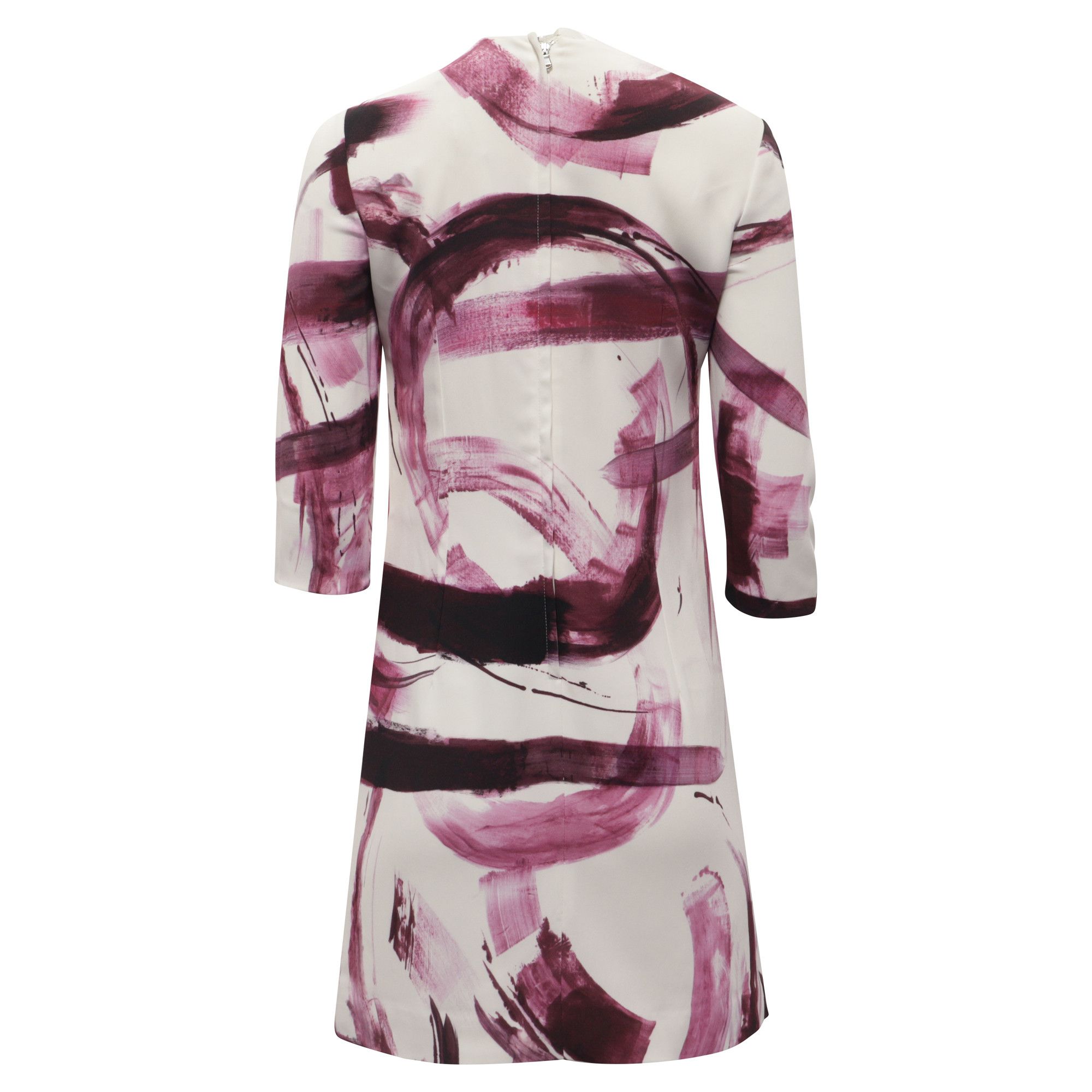 Dolce & Gabbana Dolce & Gabbana Brush Stroke Printed Mini Dress in Burgundy Size XS / US 0-2 / IT 36-38 - 4 Thumbnail