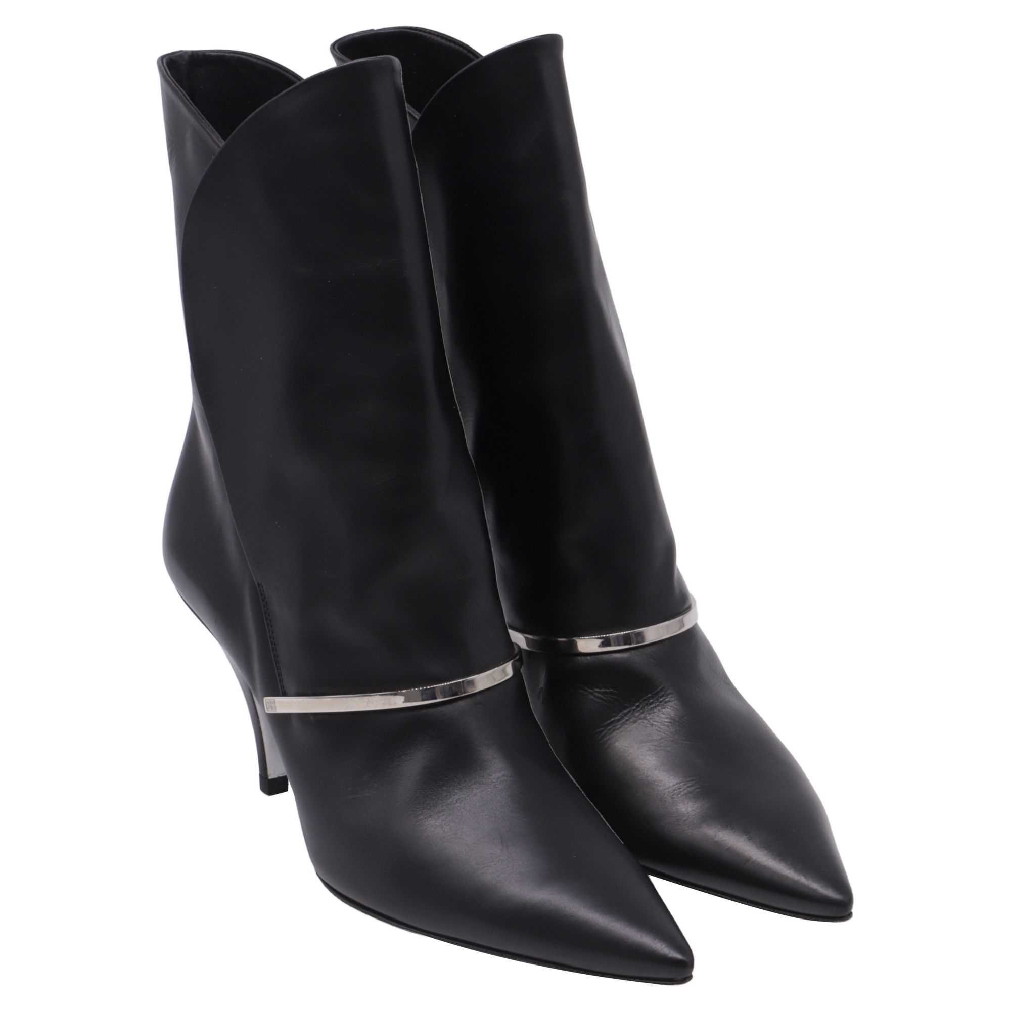 Givenchy Givenchy Bar Embellished Pointed Ankle Boots in Black Leathe Size US 6.5 / IT 36.5 - 4 Thumbnail
