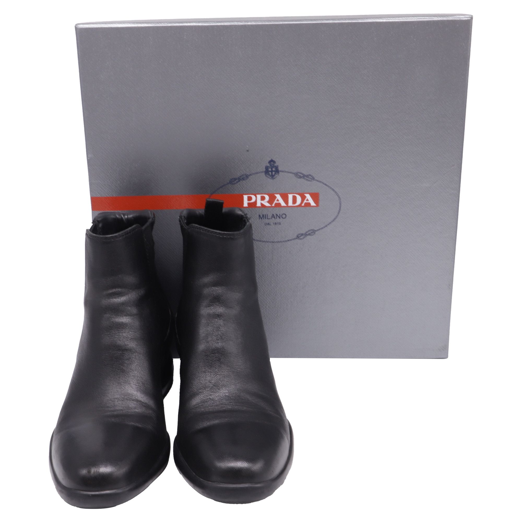 Prada Prada Chelsea Ankle Boots in Black Leather Size US 6.5 / IT 36.5 - 7 Thumbnail