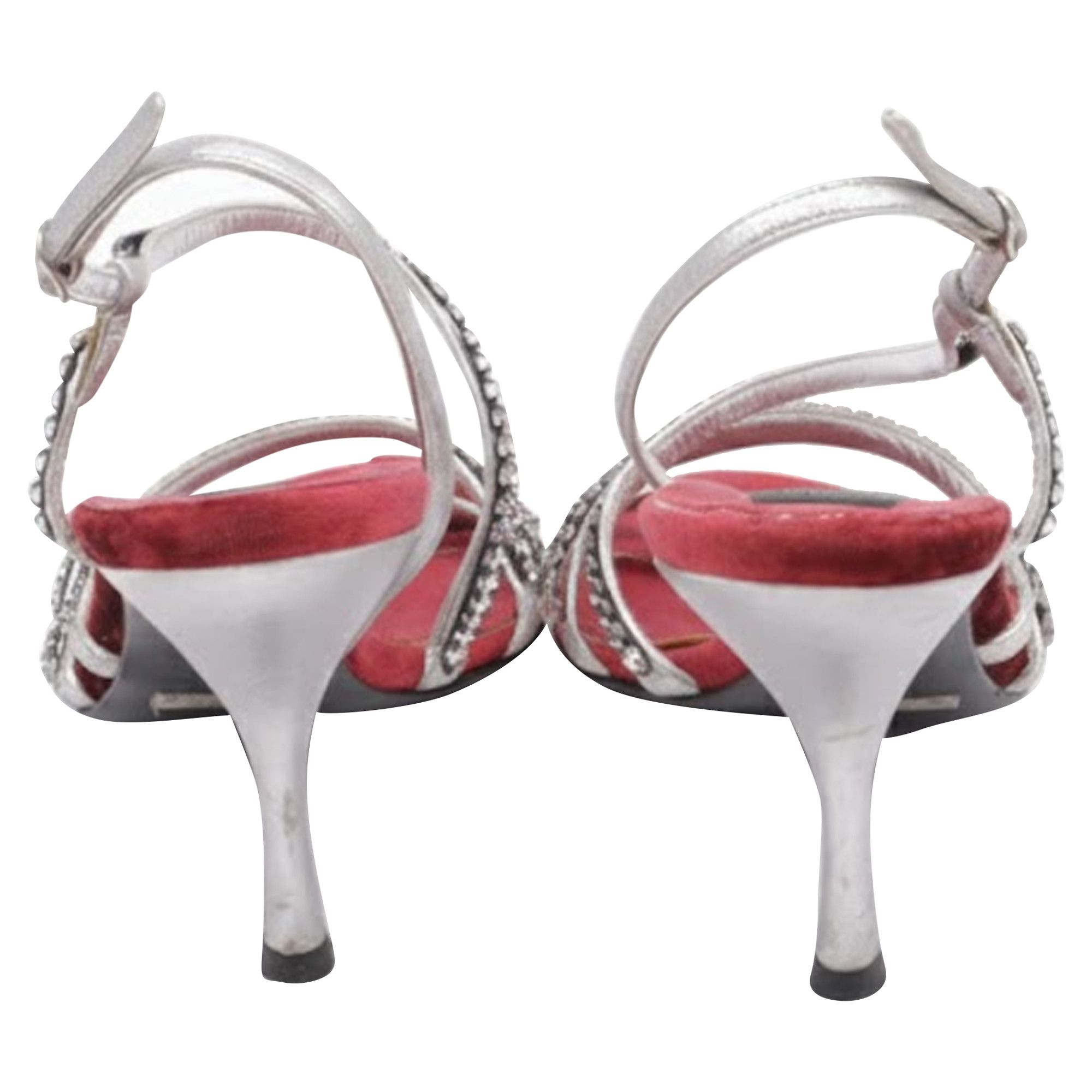 Dolce & Gabbana Dolce & Gabbana Crystal-Embellished Sandal Heels in Silver L Size US 8 / IT 38 - 5 Thumbnail