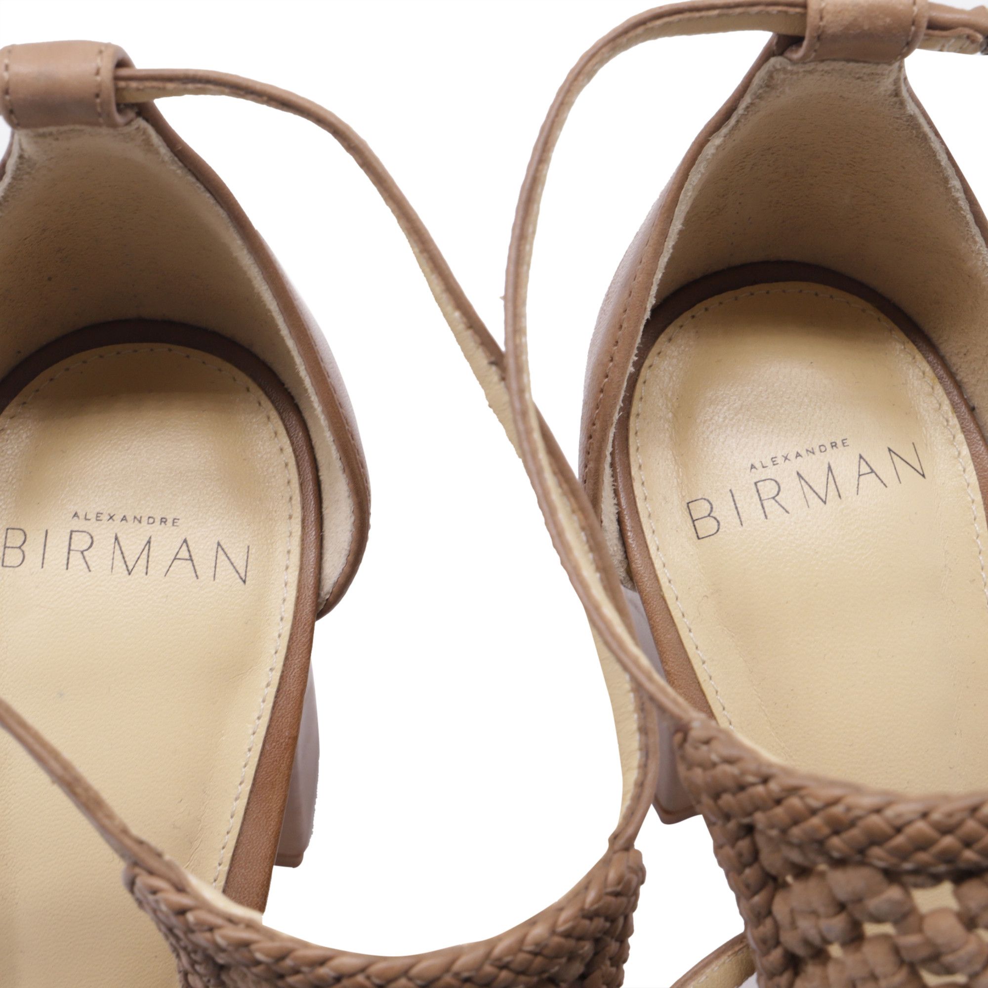 Alexandre Birman Alexandre Birman Braided Accent Sandal Heels in Brown Leath Size US 8 / IT 38 - 9 Thumbnail