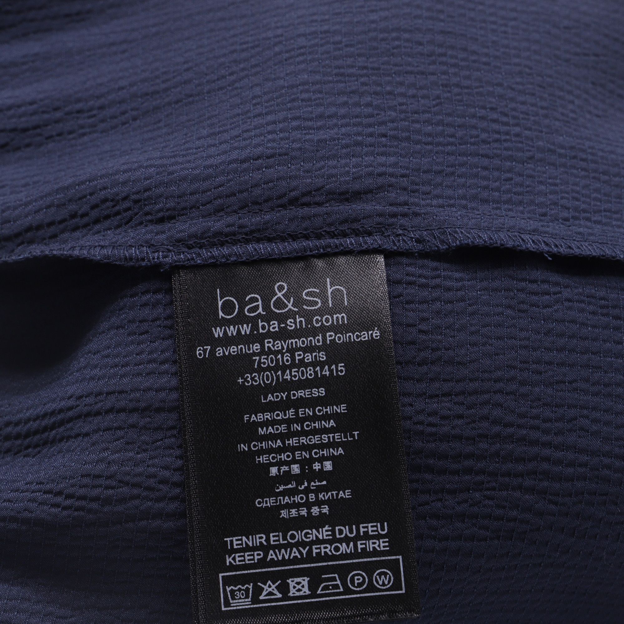 ba&sh Ba&sh Kosee Dress in Navy Blue Polyester Size S / US 4 / IT 40 - 6 Thumbnail