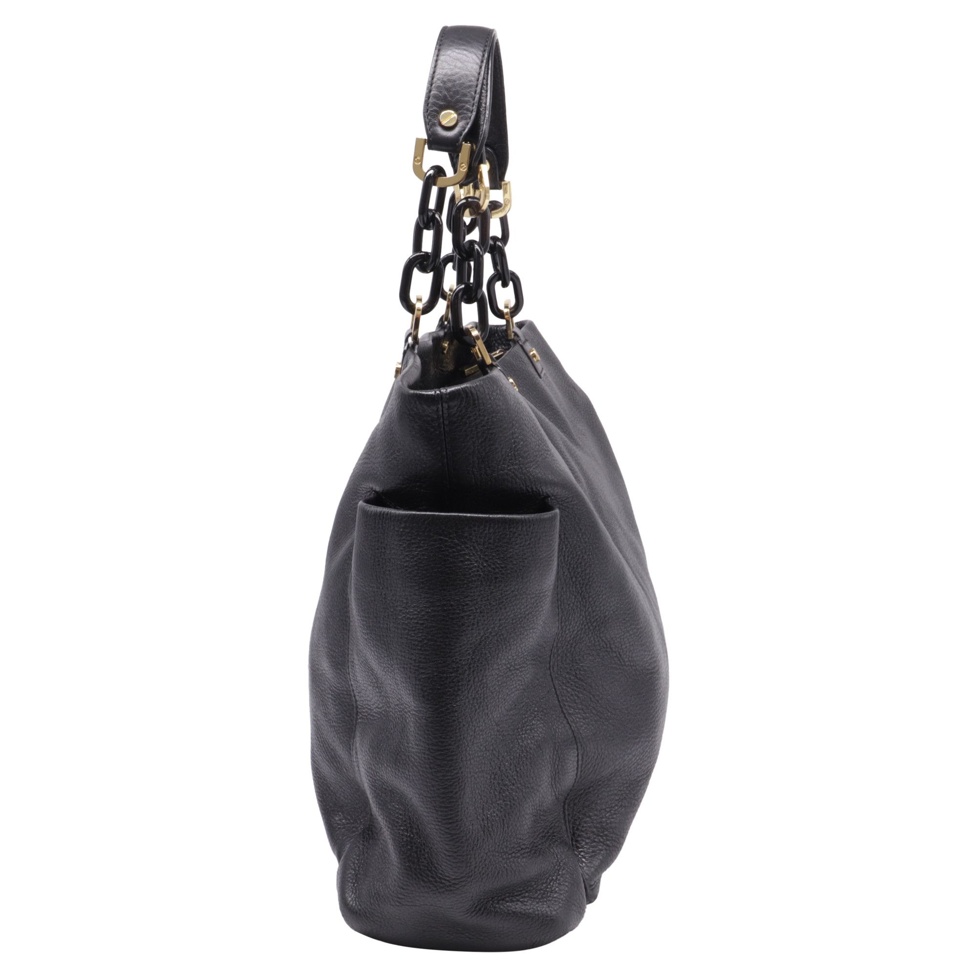 Tory Burch Tory Burch Chain Strap Detailed Tote Bag in Black Leather Size ONE SIZE - 3 Thumbnail
