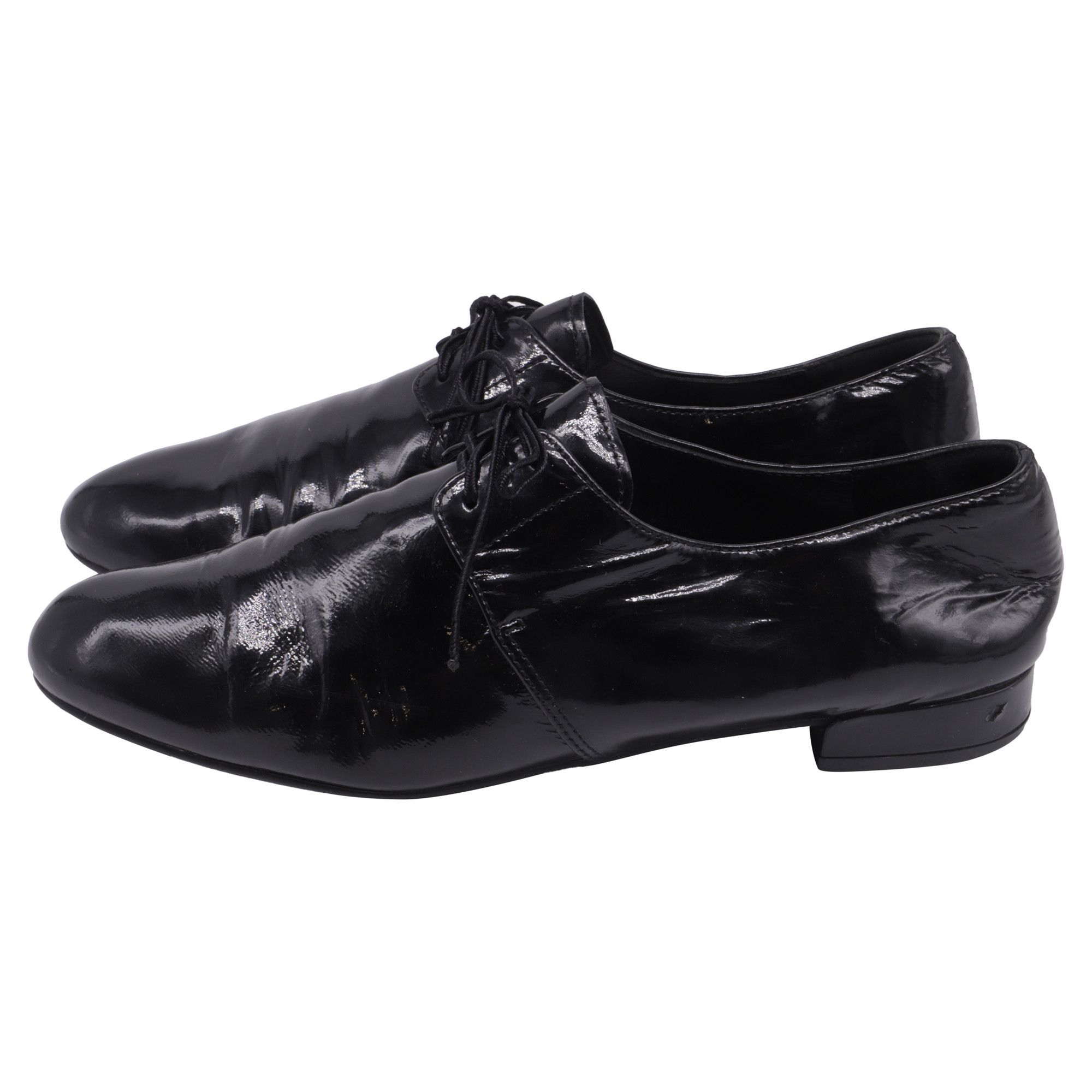 Prada Prada Lace-Up Loafers in Black Patent Leather Size US 6.5 / IT 36.5 - 4 Thumbnail