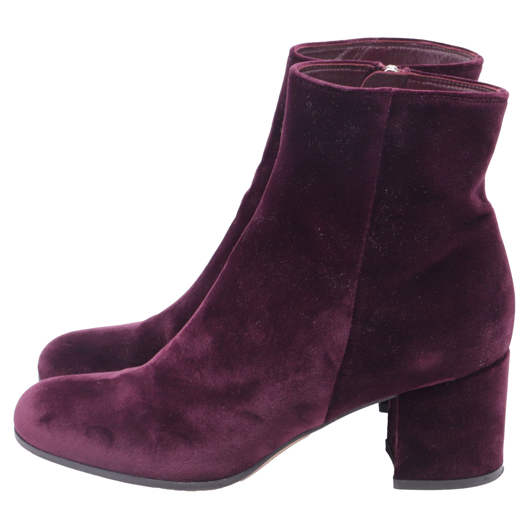 Gianvito Rossi Gianvito Rossi Margaux Block-Heel Ankle Boots in Burgundy V Size US 8.5 / IT 38.5 - 4 Thumbnail
