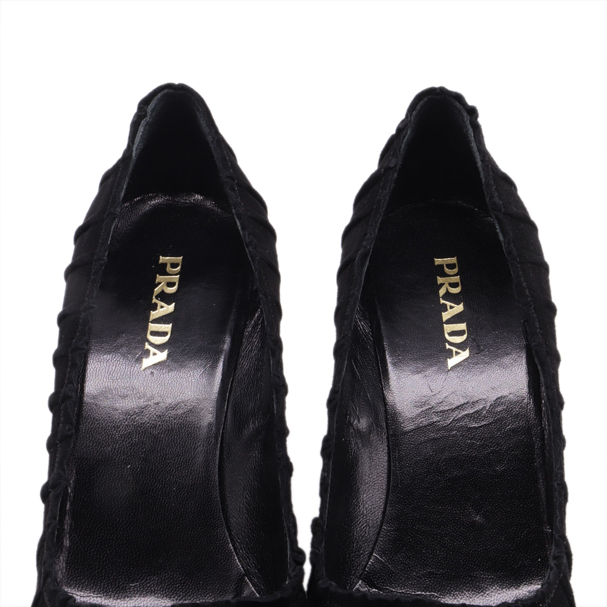 Prada Prada Pleated Pointed-Toe Pumps in Black Suede Size US 6 / IT 36 - 6 Thumbnail