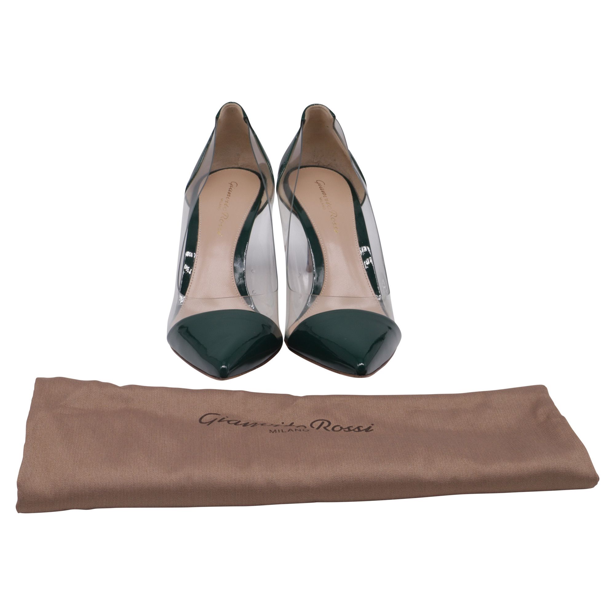 Gianvito Rossi Gianvito Rossi Plexi Pumps in Green PVC and Patent Leather Size US 7 / IT 37 - 9 Thumbnail