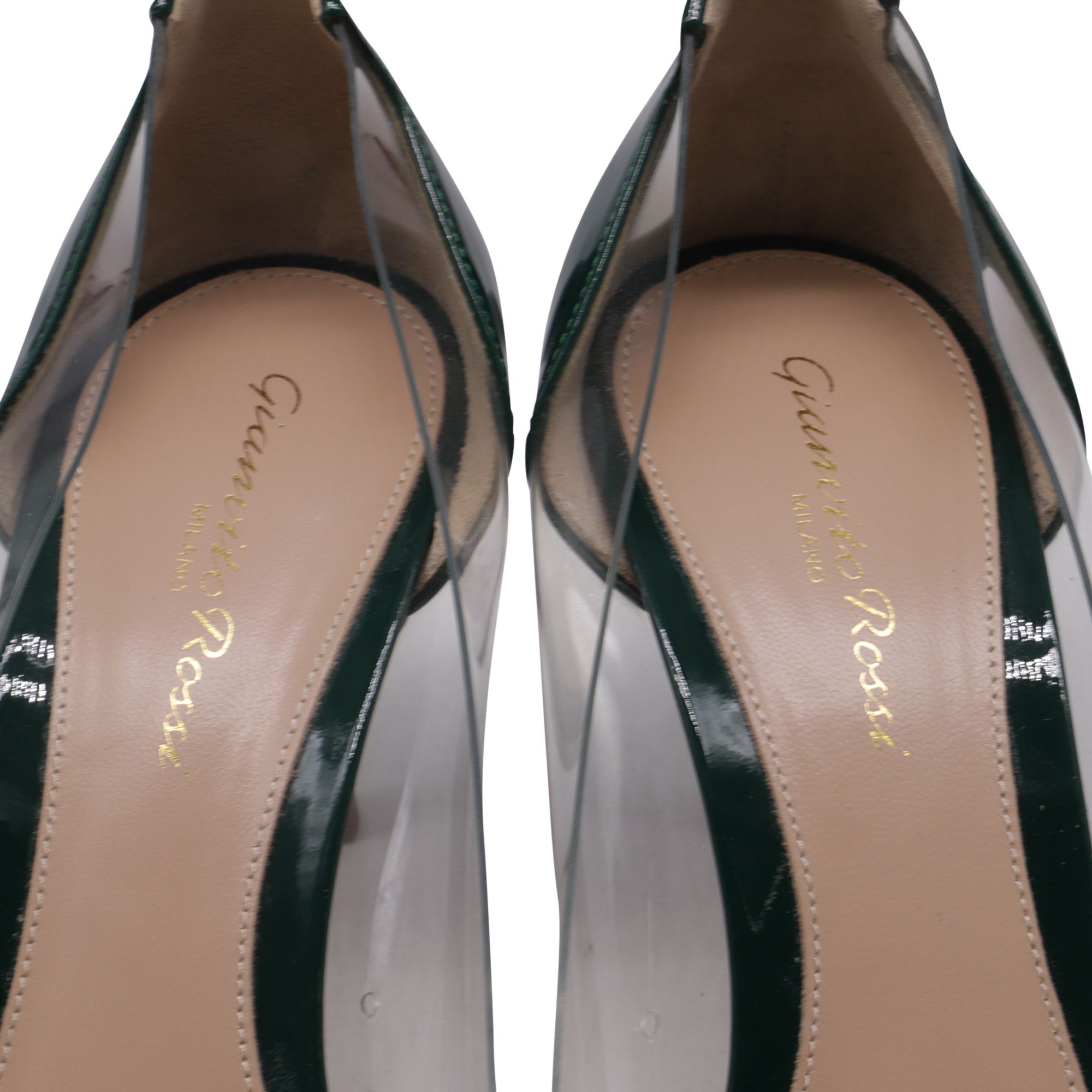 Gianvito Rossi Gianvito Rossi Plexi Pumps in Green PVC and Patent Leather Size US 7 / IT 37 - 8 Thumbnail