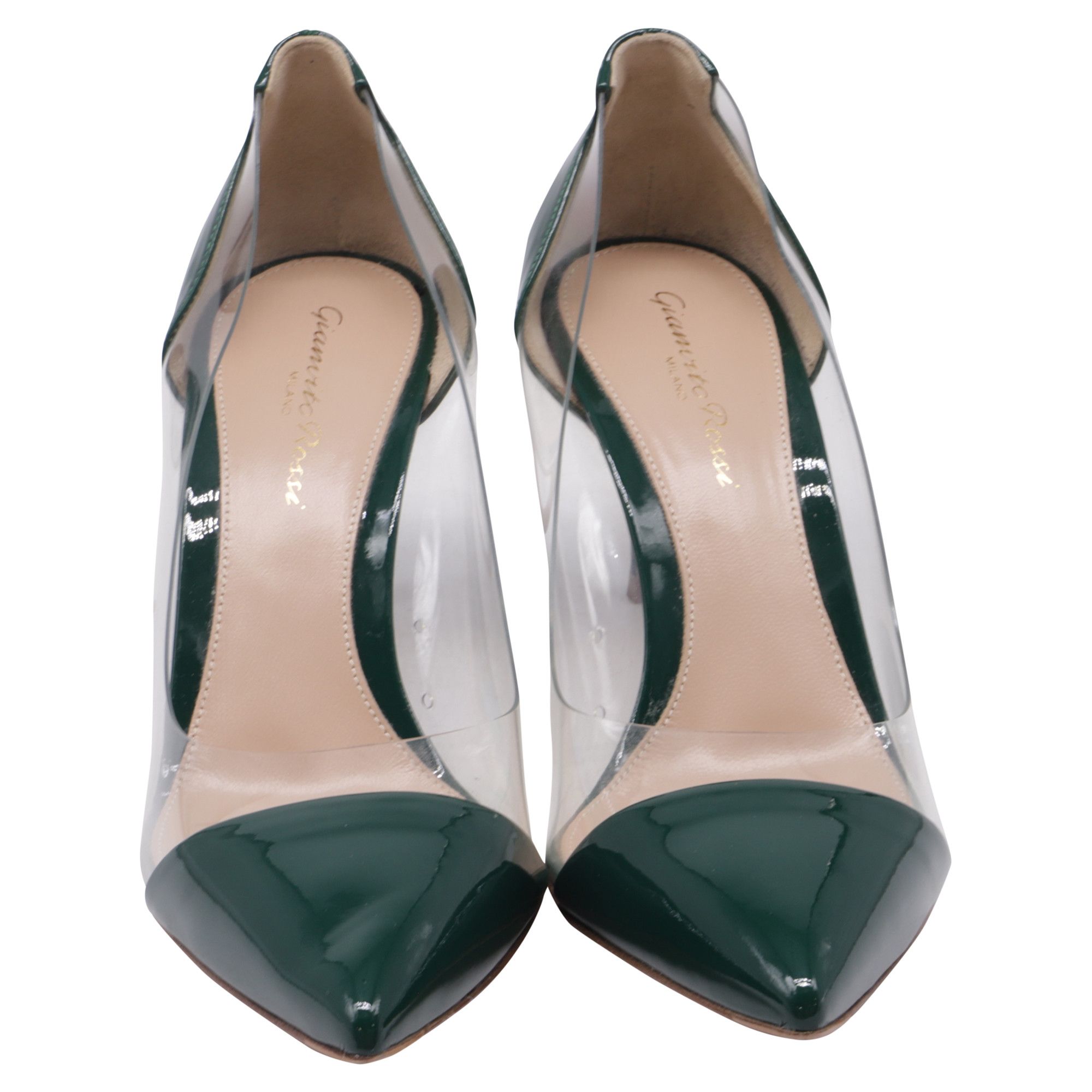 Gianvito Rossi Gianvito Rossi Plexi Pumps in Green PVC and Patent Leather Size US 7 / IT 37 - 2 Thumbnail