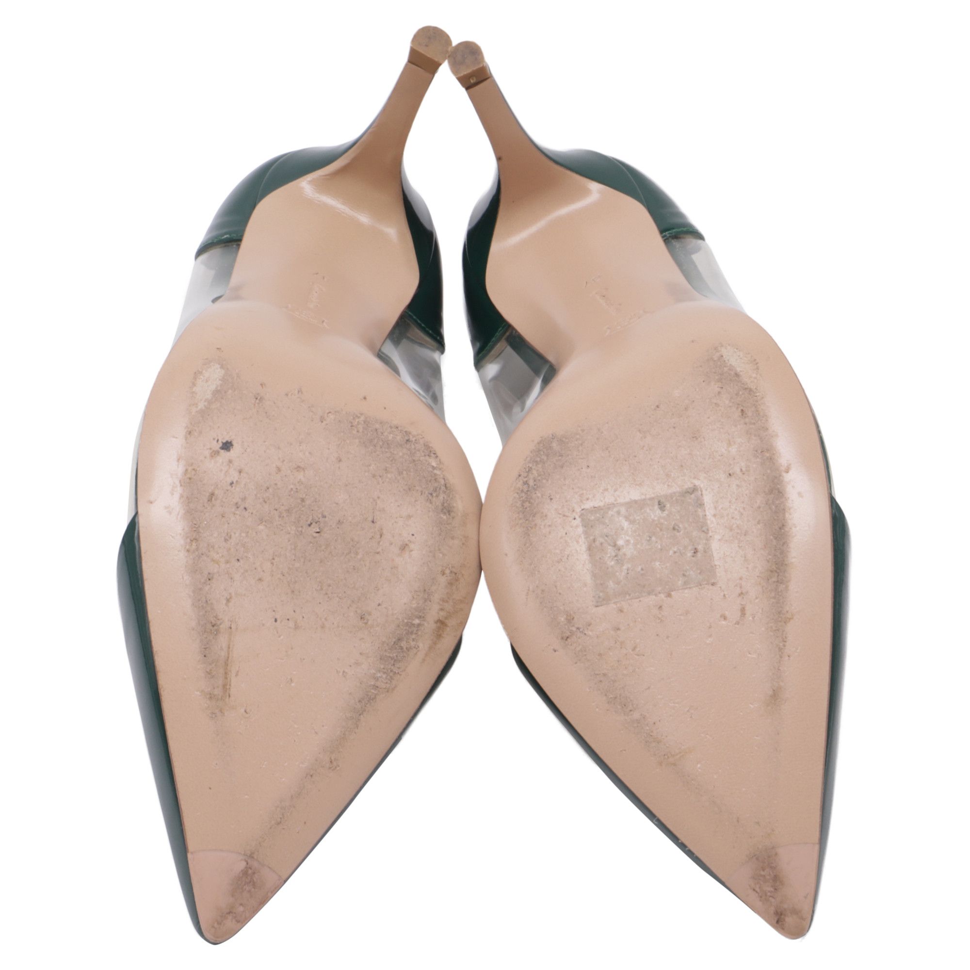 Gianvito Rossi Gianvito Rossi Plexi Pumps in Green PVC and Patent Leather Size US 7 / IT 37 - 6 Thumbnail