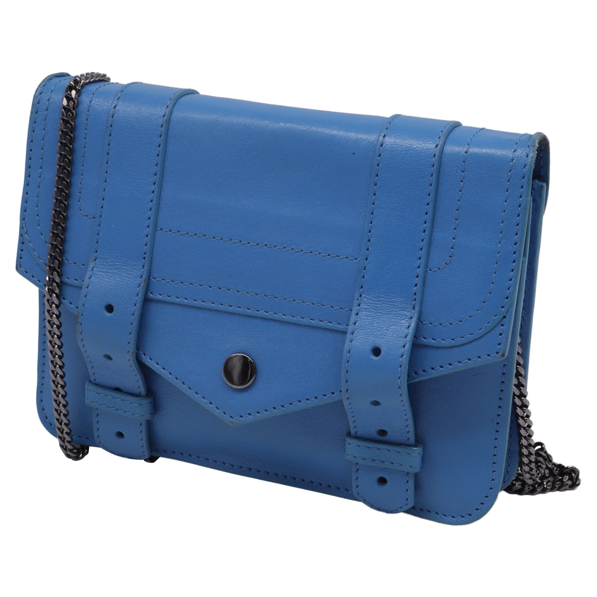 Proenza Schouler Proenza Schouler Large PS1 Wallet on Chain in Blue Leather Size ONE SIZE - 2 Thumbnail