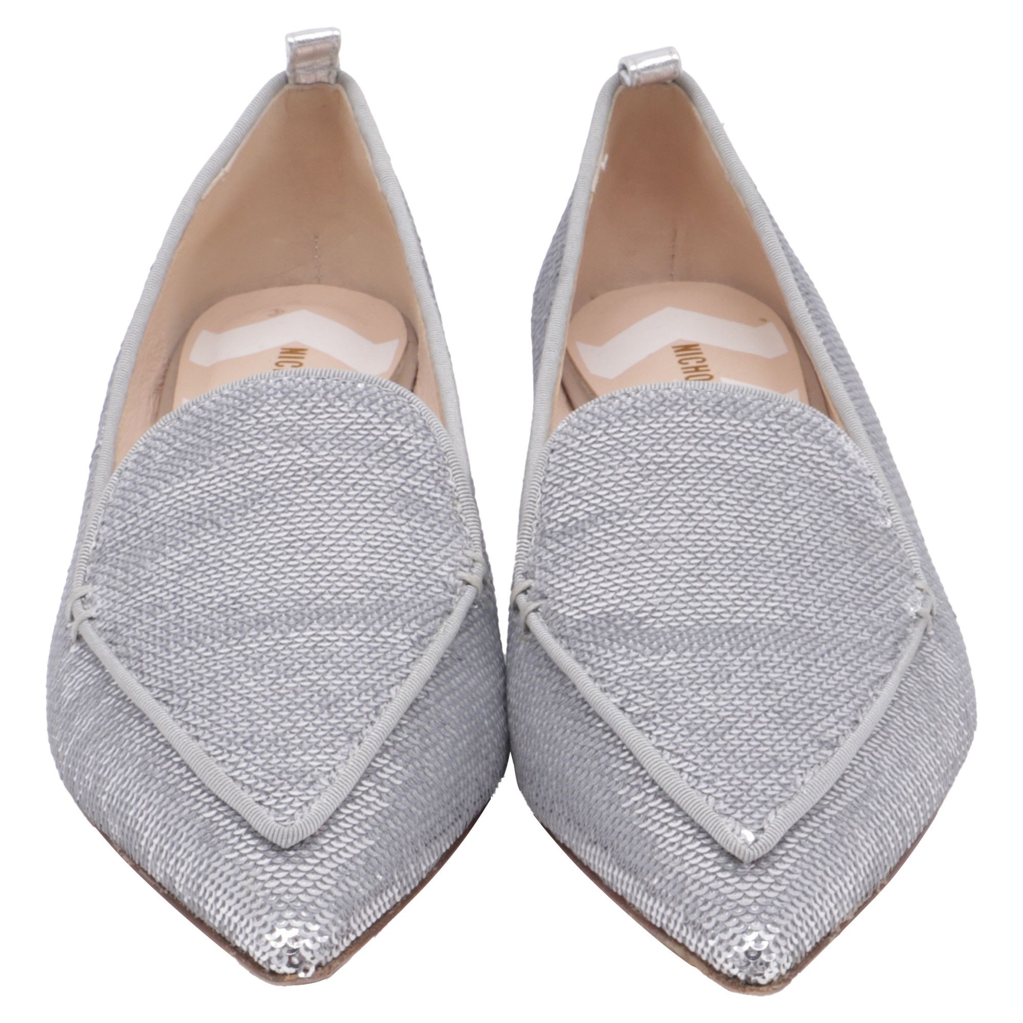 Nicholas Kirkwood Nicholas Kirkwood Beya Pointed Ballet Flats in Silver Sequi Size US 6 / IT 36 - 2 Thumbnail