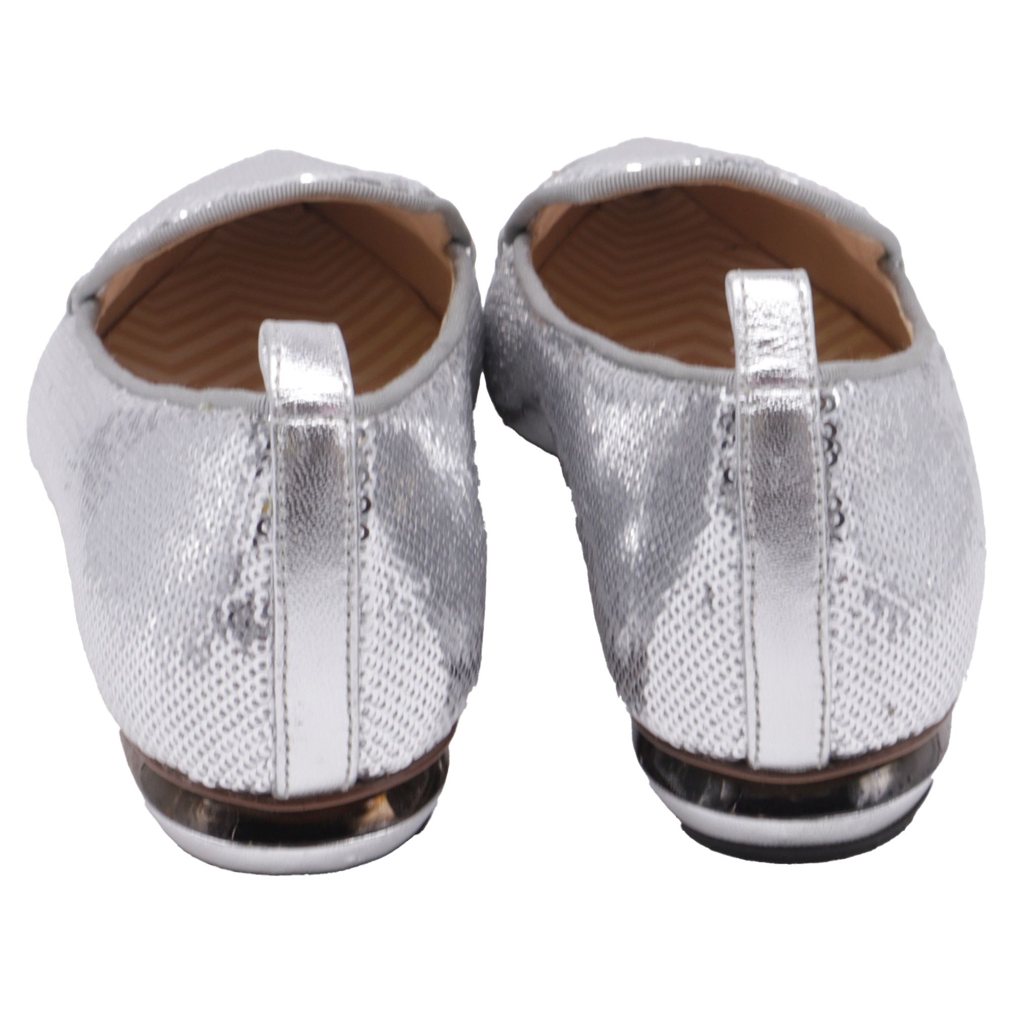Nicholas Kirkwood Nicholas Kirkwood Beya Pointed Ballet Flats in Silver Sequi Size US 6 / IT 36 - 5 Thumbnail