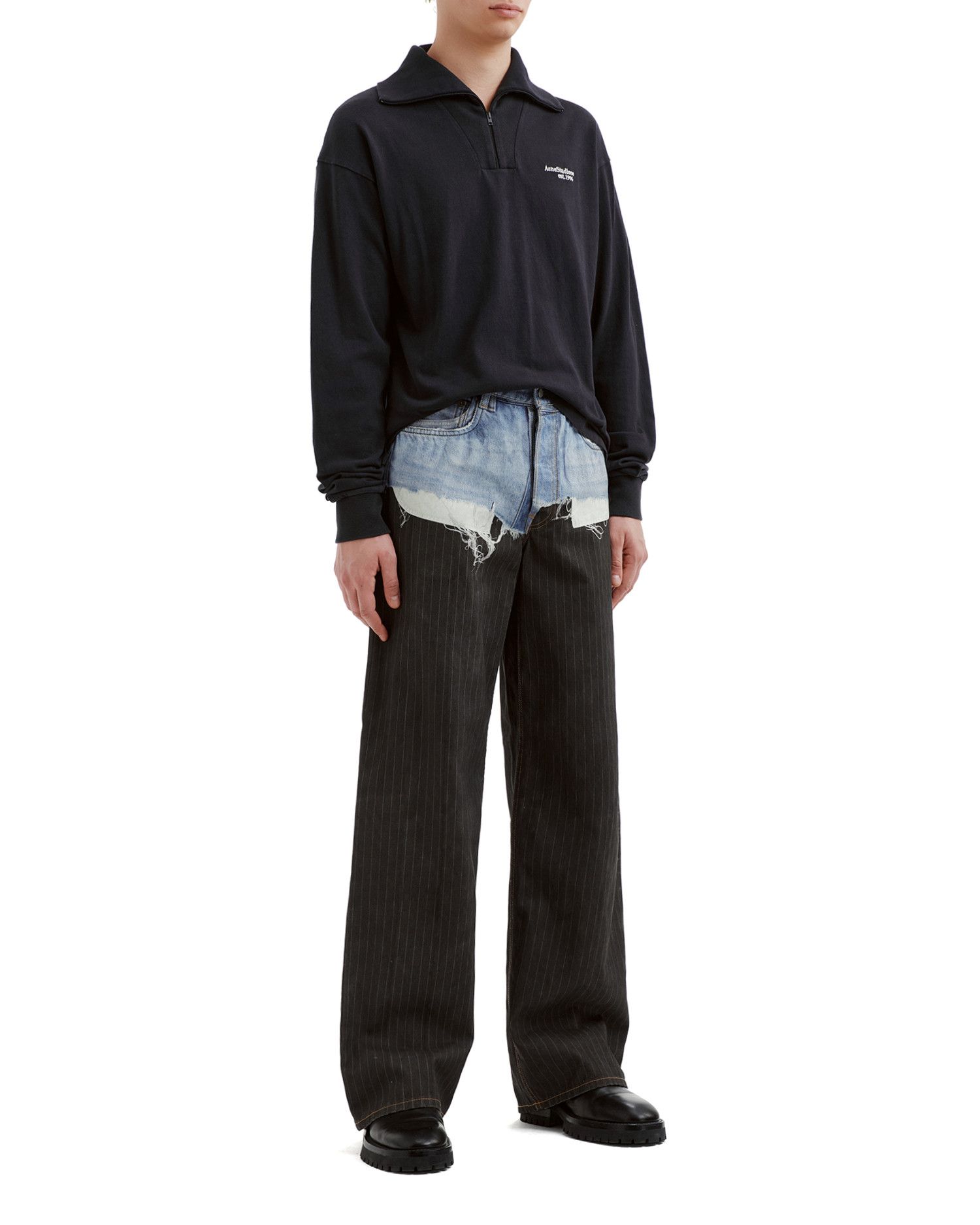 Acne Studios Acne Studios Denim Spliced Stripe Casual Pants Size US 28 / EU 44 - 2 Thumbnail