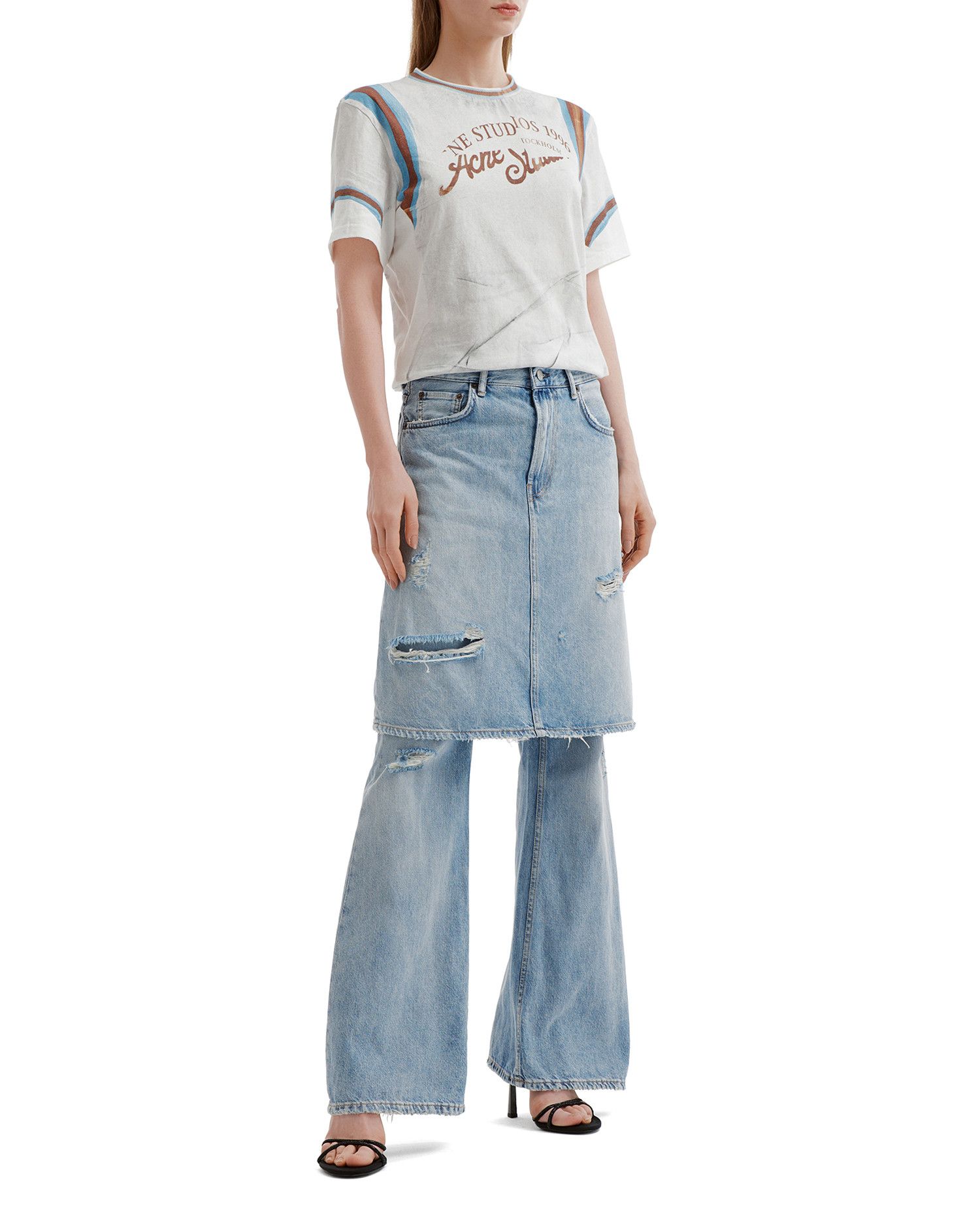 Acne Studios Acne Studios Skirt Pants Spliced Jeans Size 36" / US 14 / IT 50 - 2 Thumbnail
