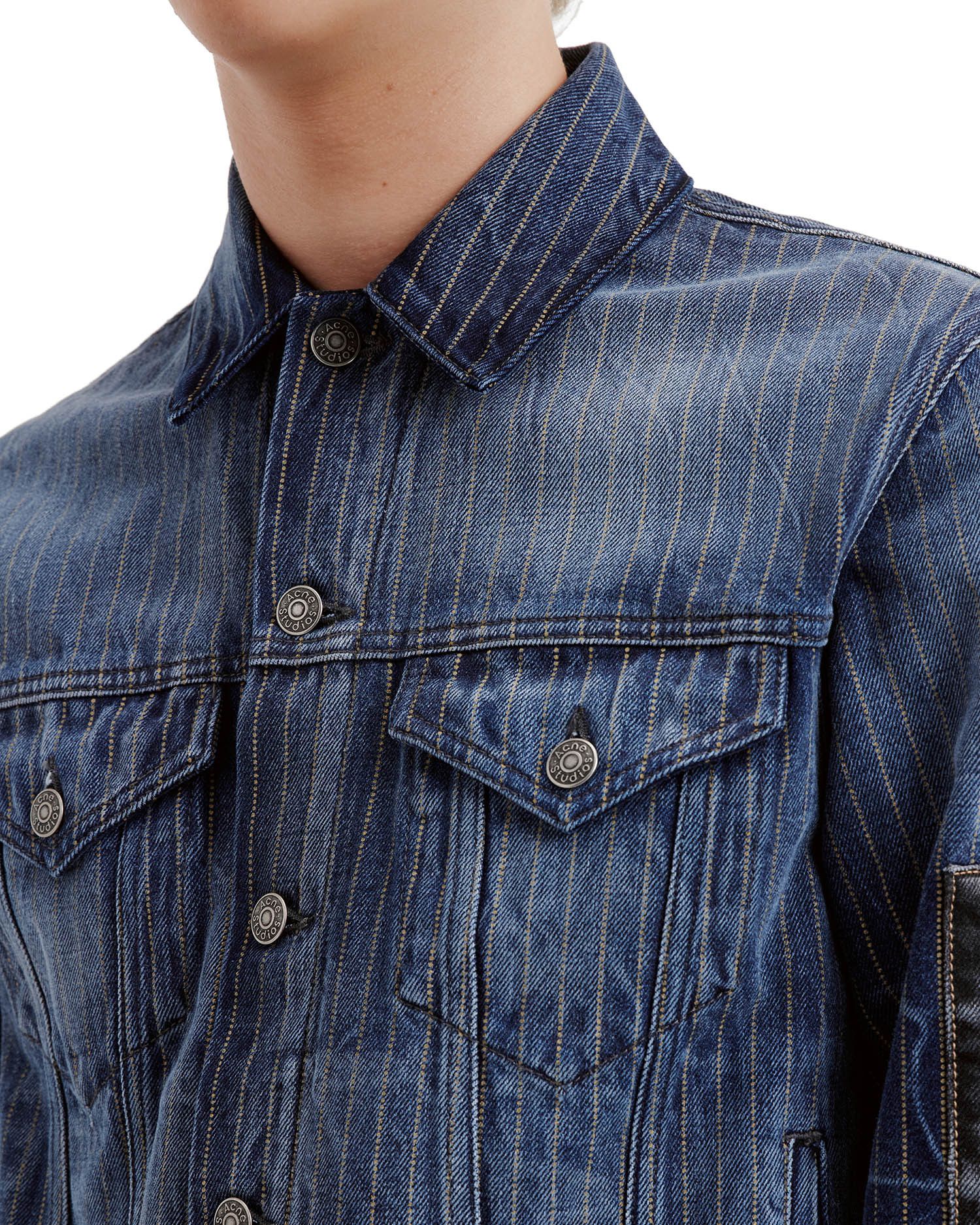 Acne Studios Acne Studios Spliced Design Stripe Denim Jacket Size US L / EU 52-54 / 3 - 5 Thumbnail