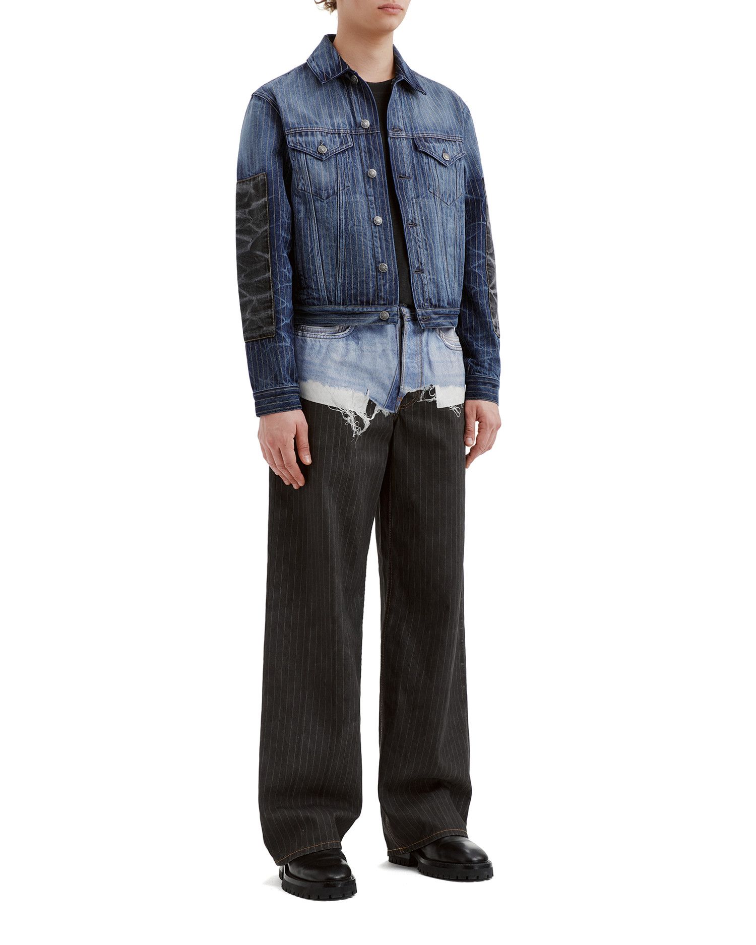 Acne Studios Acne Studios Spliced Design Stripe Denim Jacket Size US XS / EU 42 / 0 - 2 Thumbnail