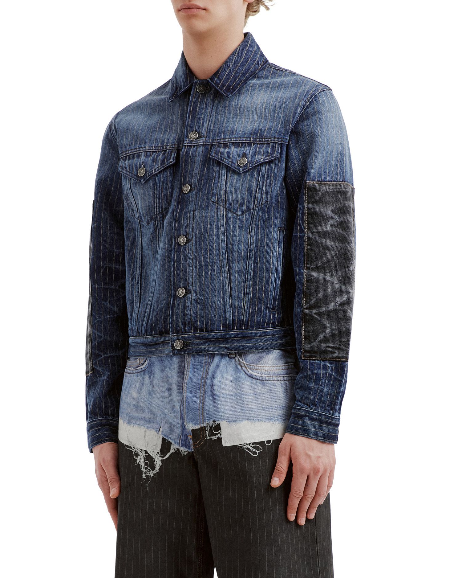 Acne Studios Acne Studios Spliced Design Stripe Denim Jacket Size US XS / EU 42 / 0 - 3 Thumbnail