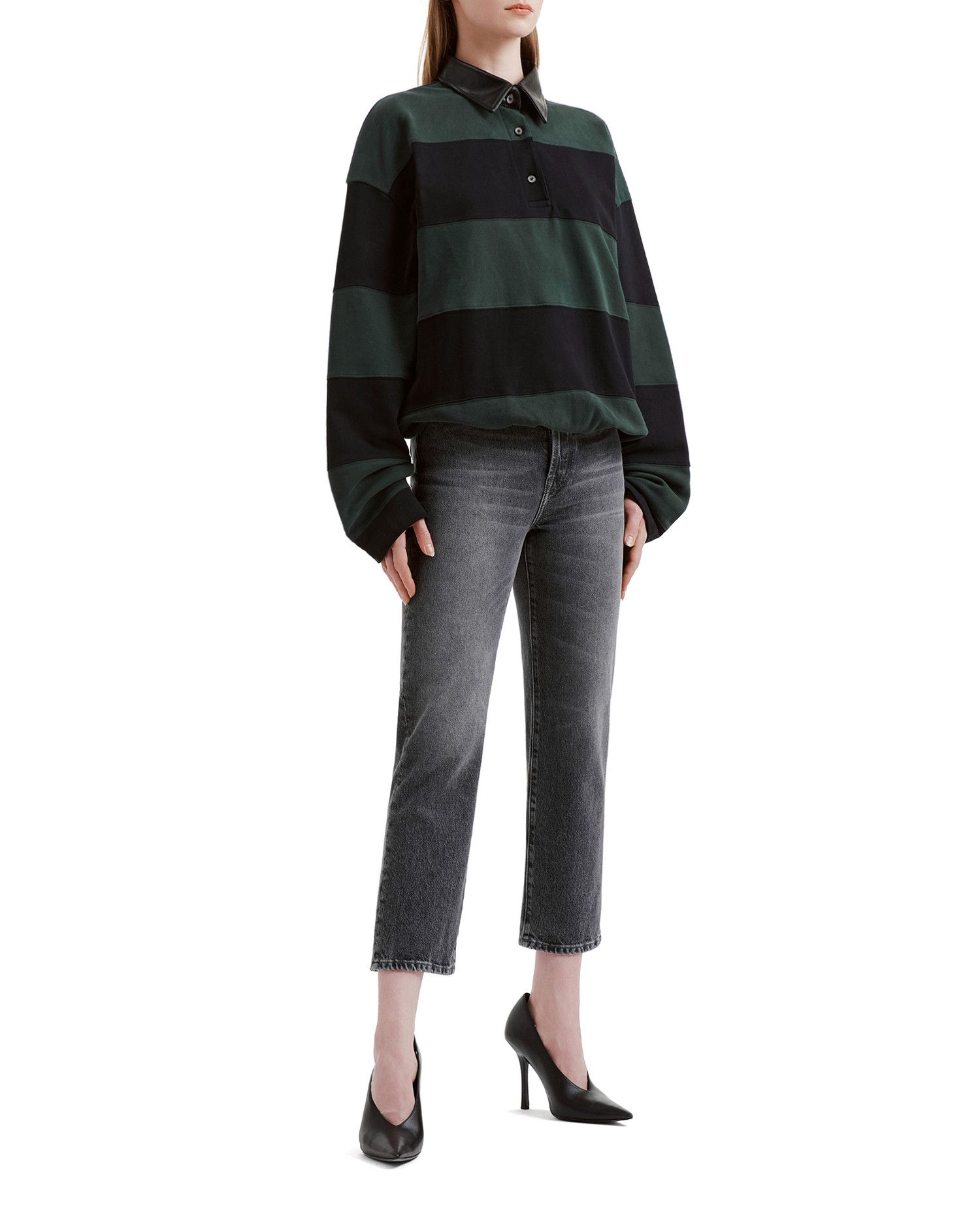 Acne Studios Acne Studios Spliced Lapel Stripe Sweatshirt Size XS / US 0-2 / IT 36-38 - 2 Thumbnail