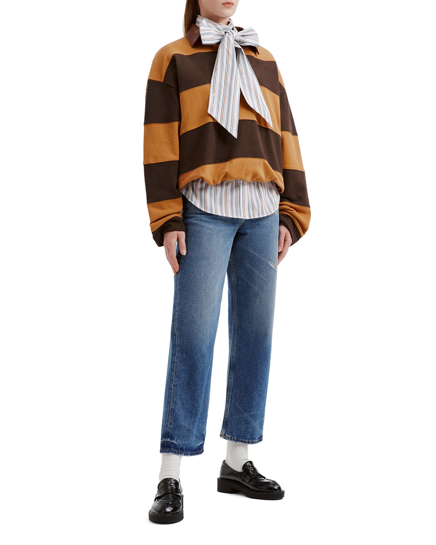 Acne Studios Acne Studios Spliced Lapel Stripe Sweatshirt Size S / US 4 / IT 40 - 2 Thumbnail
